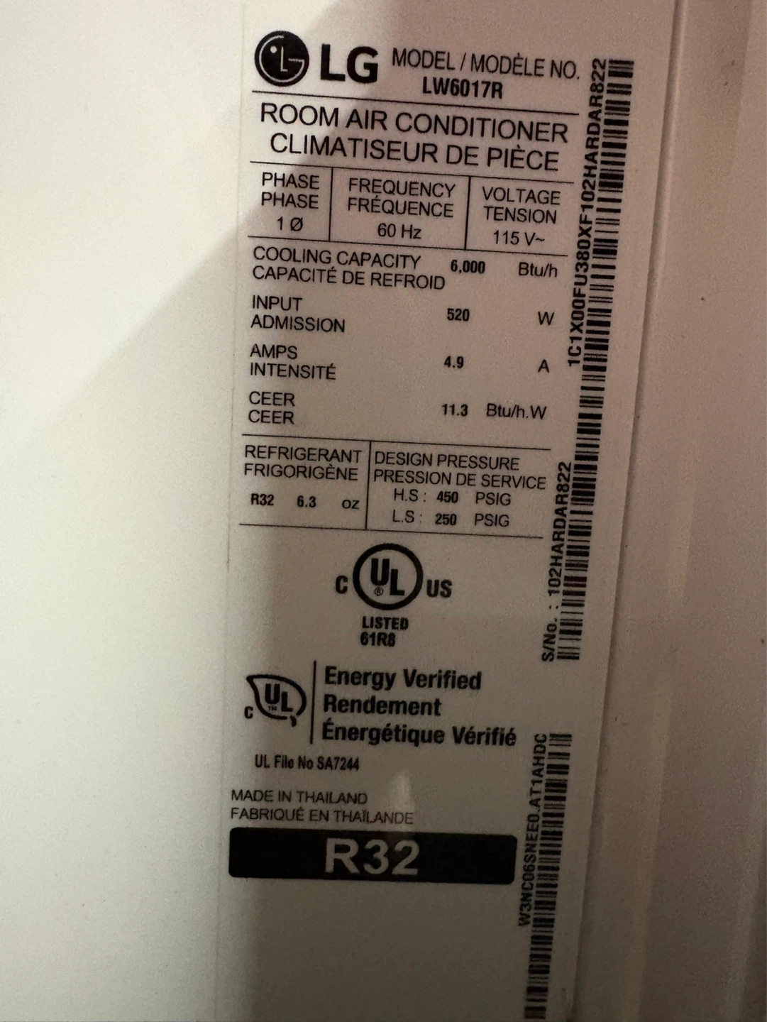 LG Room Air Conditioner - photo 3