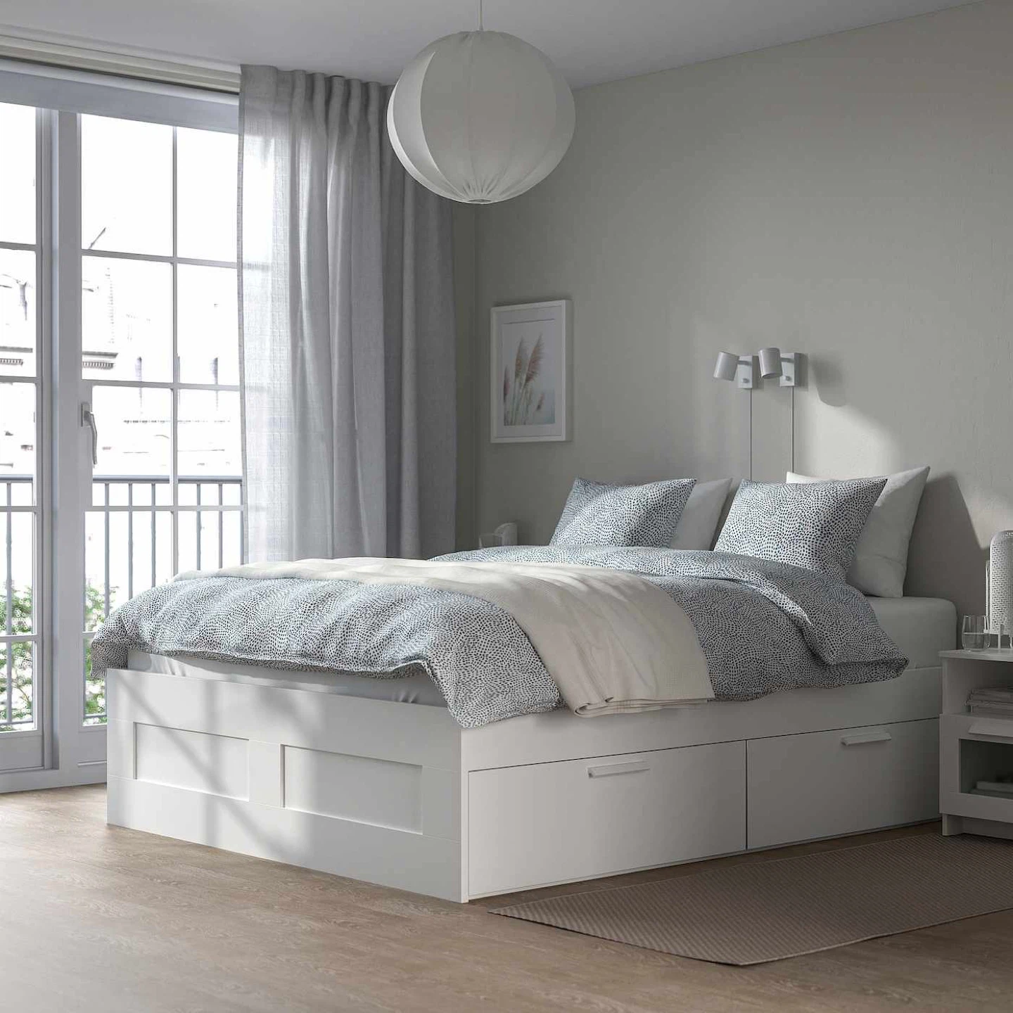 White Bed Frame with Storage Drawers - photo 2