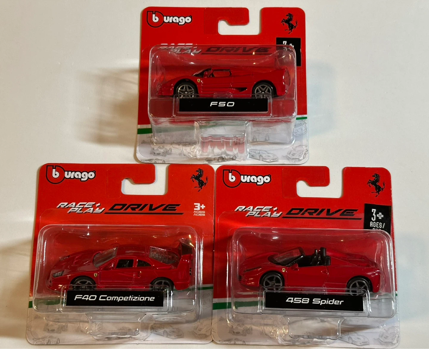 Burago Ferrari Race & Drive Die-cast Cars (Set of 3)