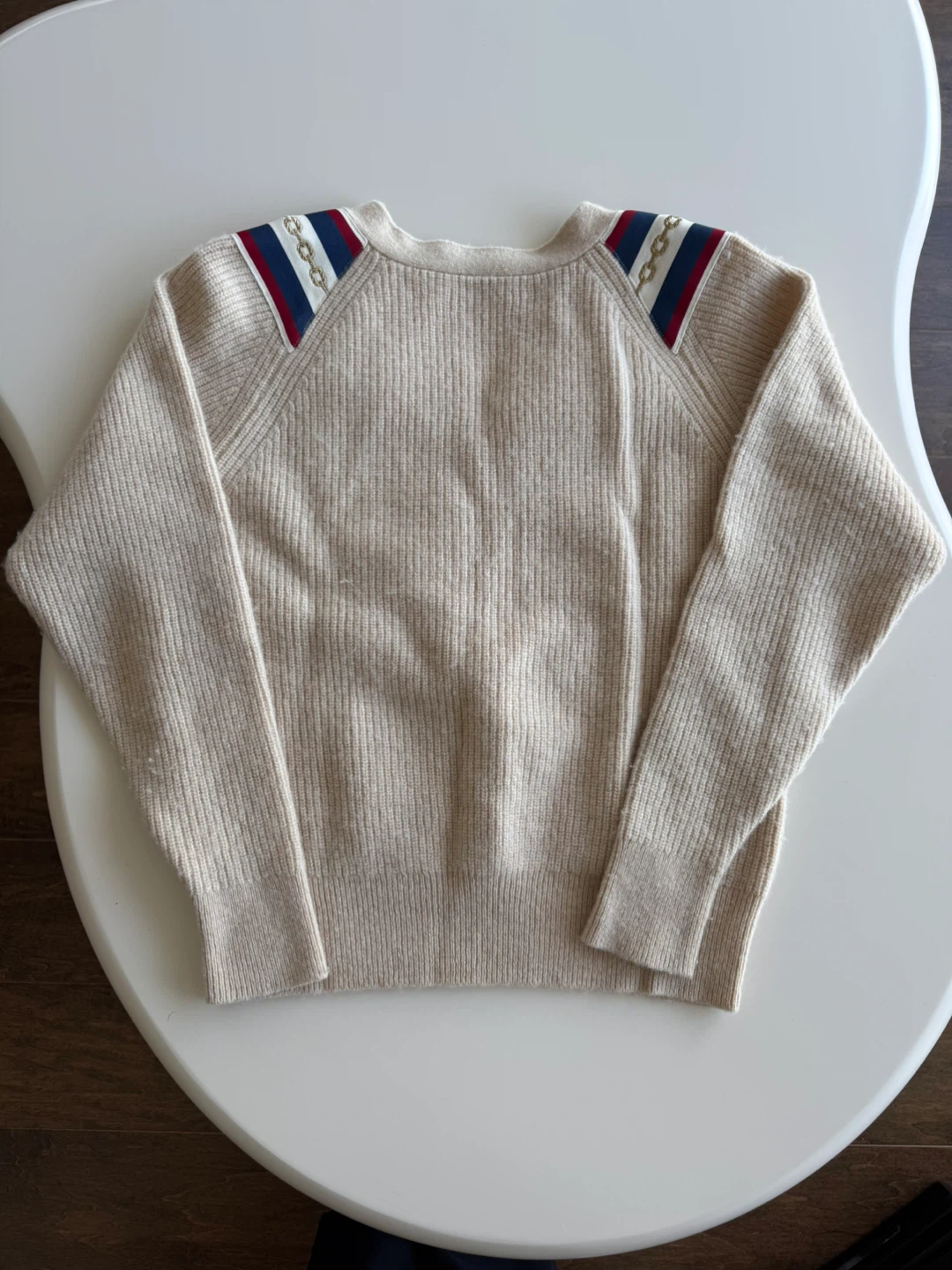 Sandro Paris Beige V-Neck Sweater - Size 1 - photo 3