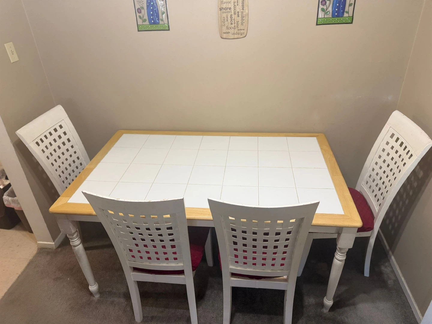 Dining Table Set with 4 Chairs