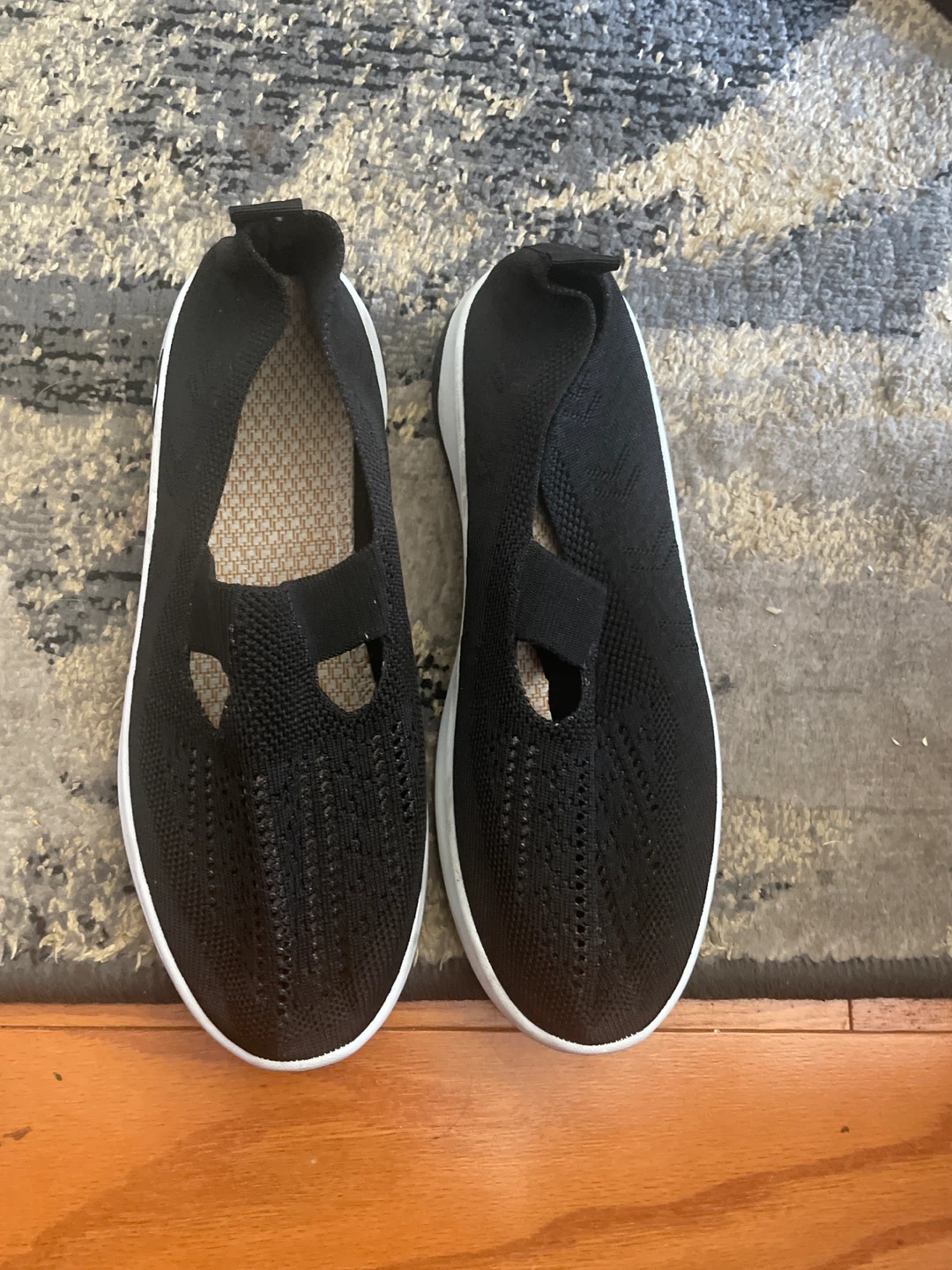 Black Knit Slip-On Sneakers