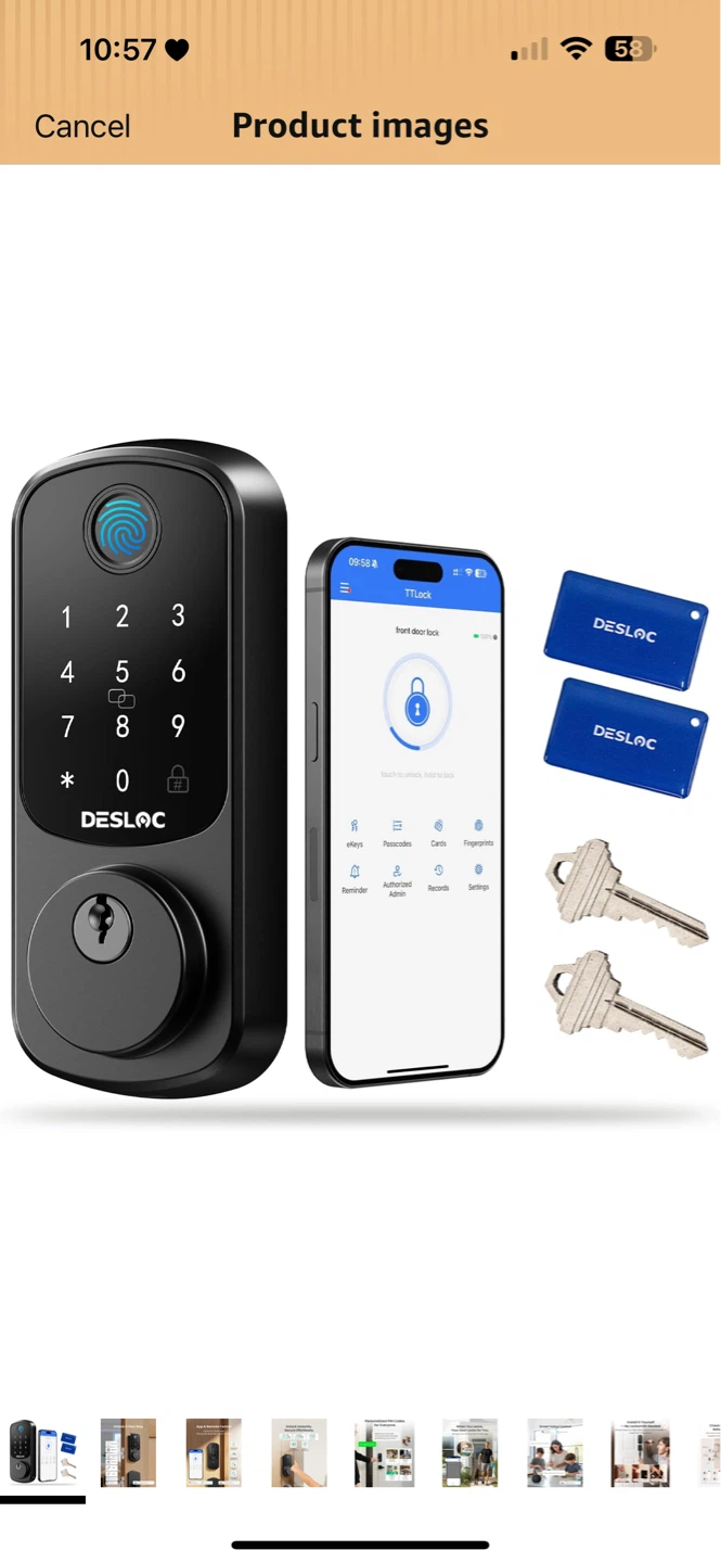 DESLOC B200 Smart Fingerprint Deadbolt
