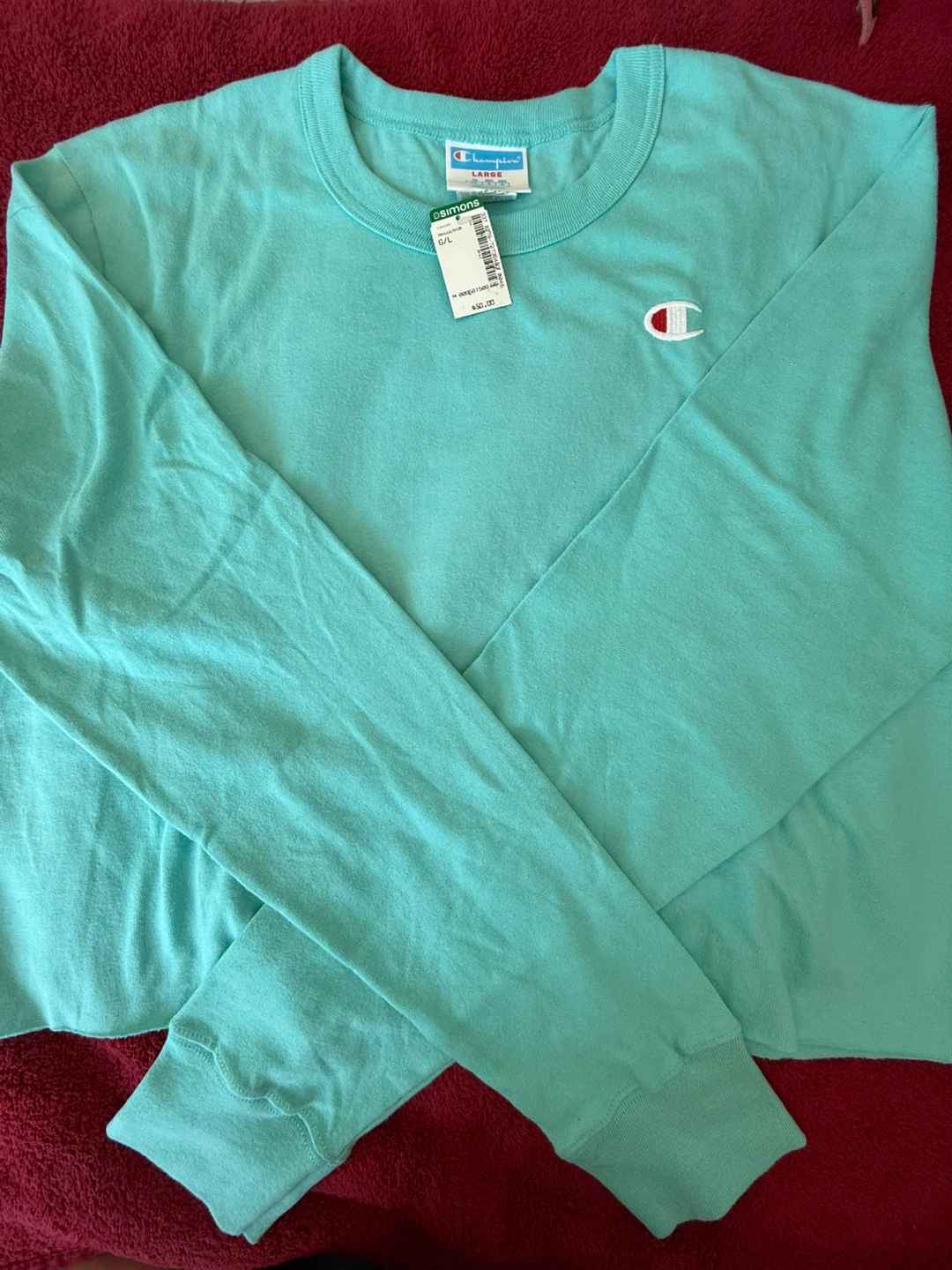Champion Long Sleeve T-Shirt - Aqua - Size L - photo 2