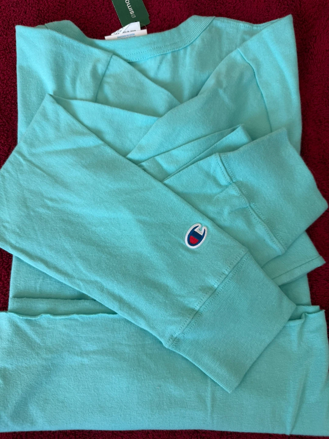 Champion Long Sleeve T-Shirt - Aqua - Size L - photo 3