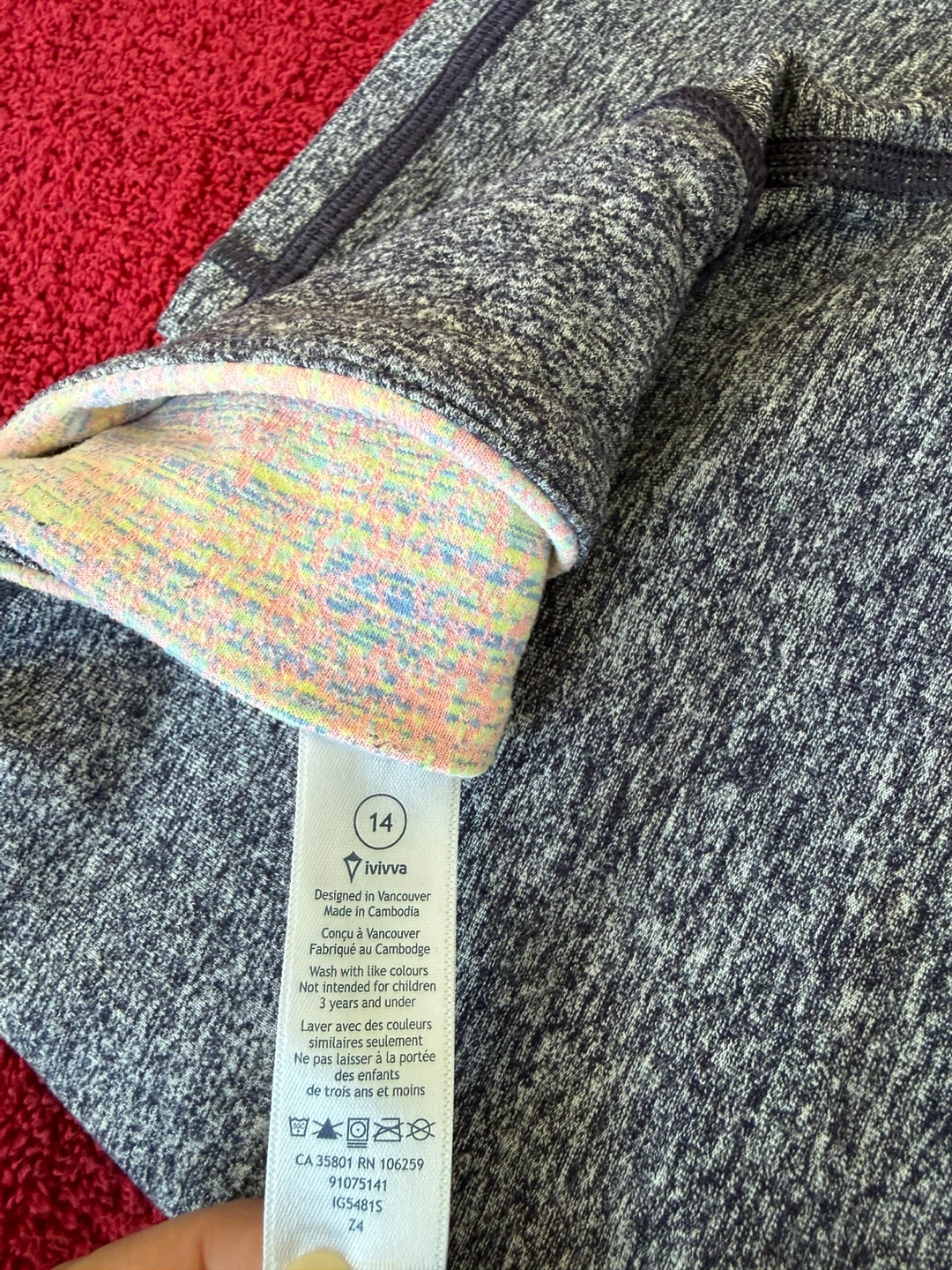 Ivivva Size 14 Grey Heathered Leggings - photo 2