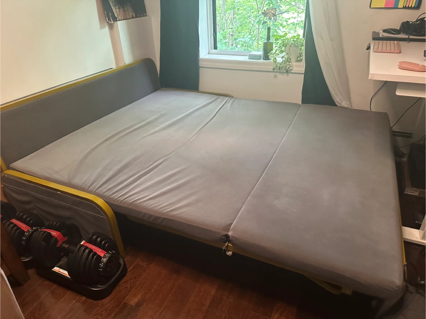 Gray Futon Sofa Bed with Storage - photo 2