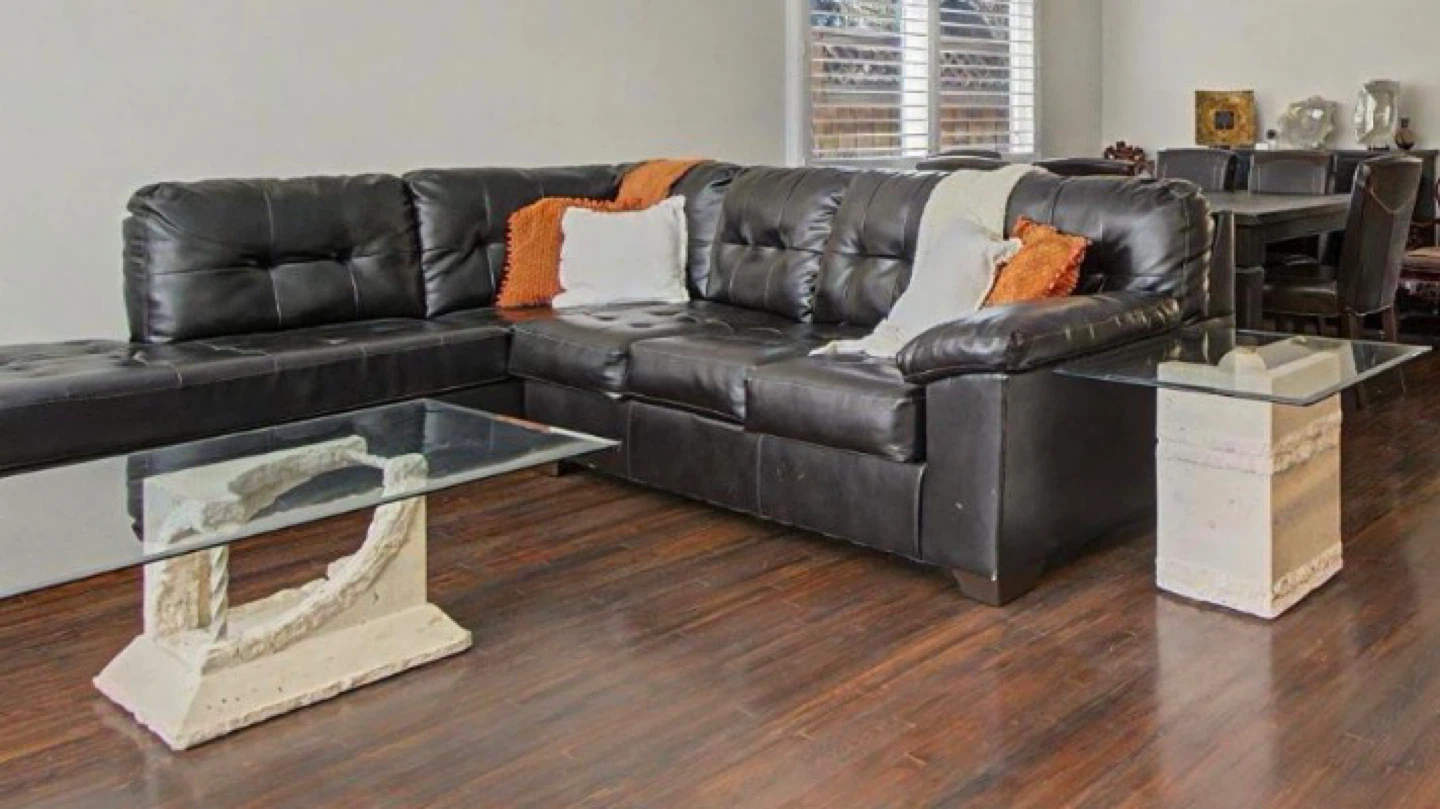 Black Leather Sectional Sofa