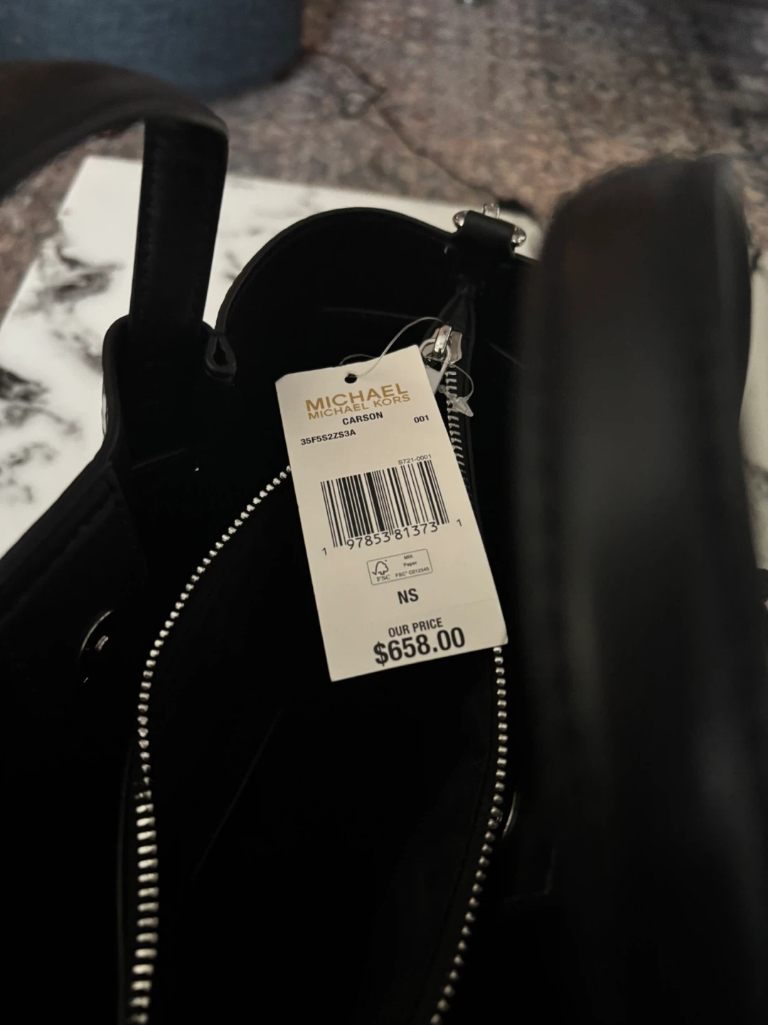 Michael Kors Black Croc Embossed Leather Tote Bag - photo 2