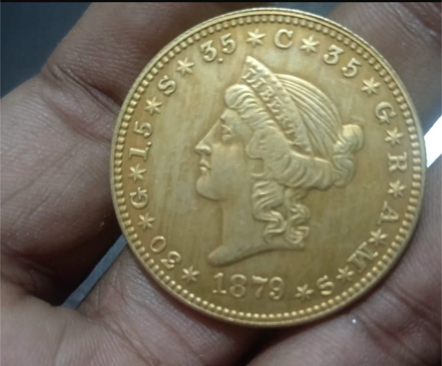 1879 Twenty Dollars Gold Coin