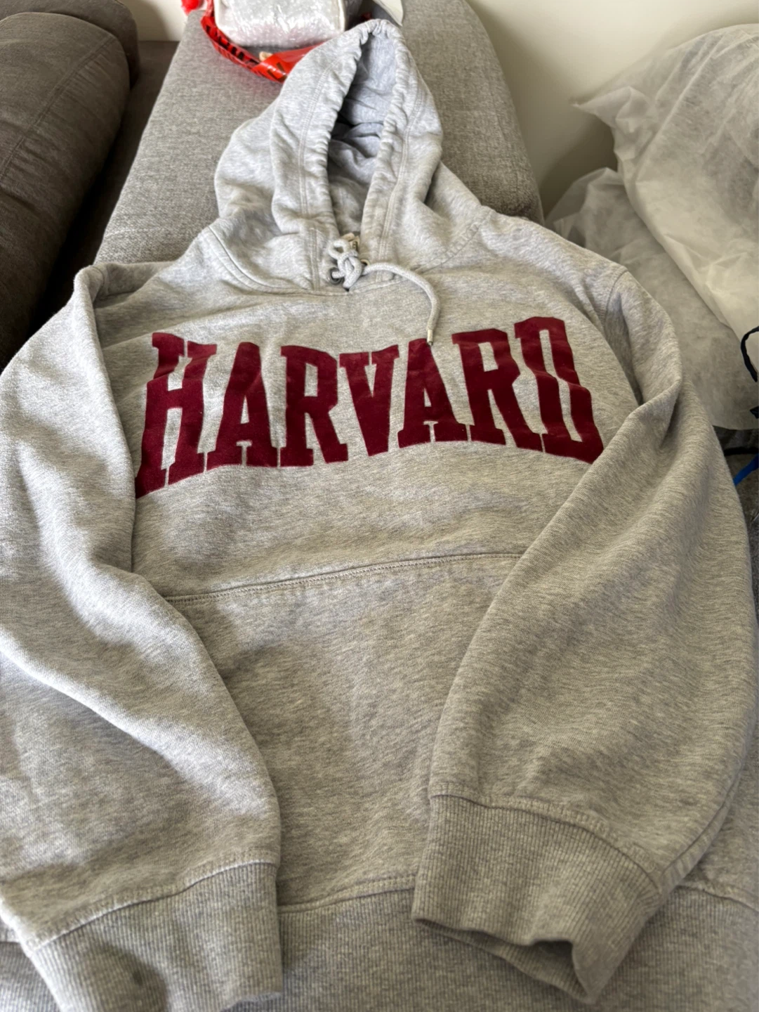 H&M Harvard Hoodie - Grey - Size XL