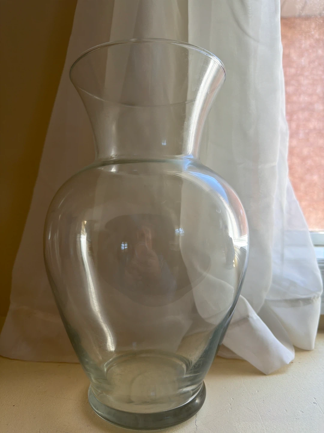 Clear Glass Vase -  11 inches tall