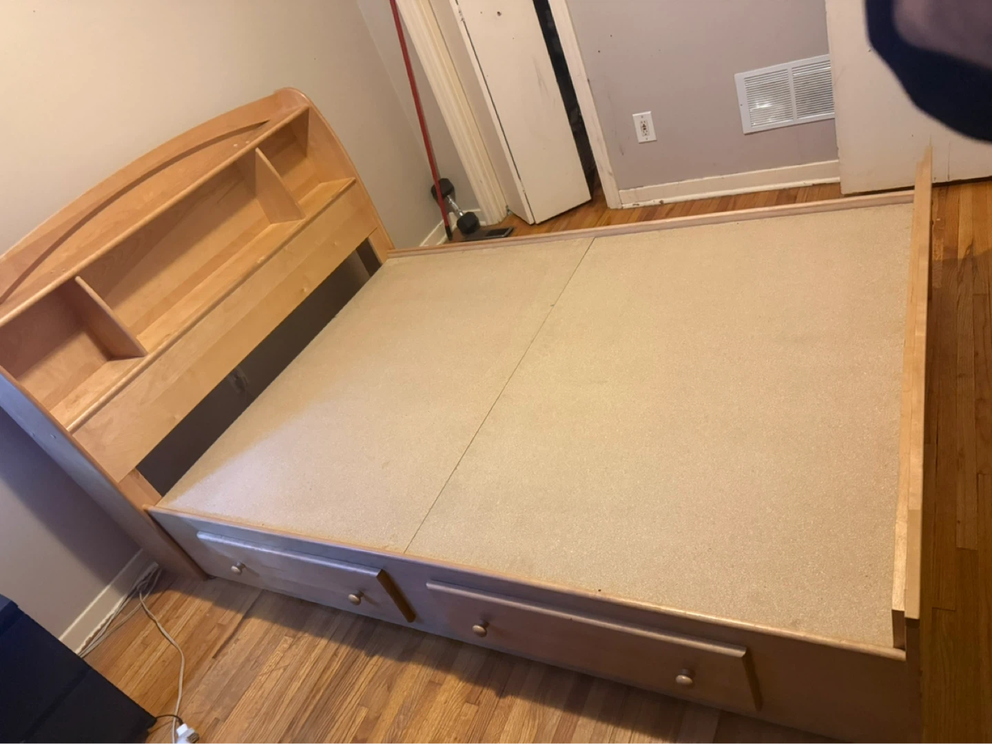 Wooden double Bed Frame with Headboard and Drawers - photo 3