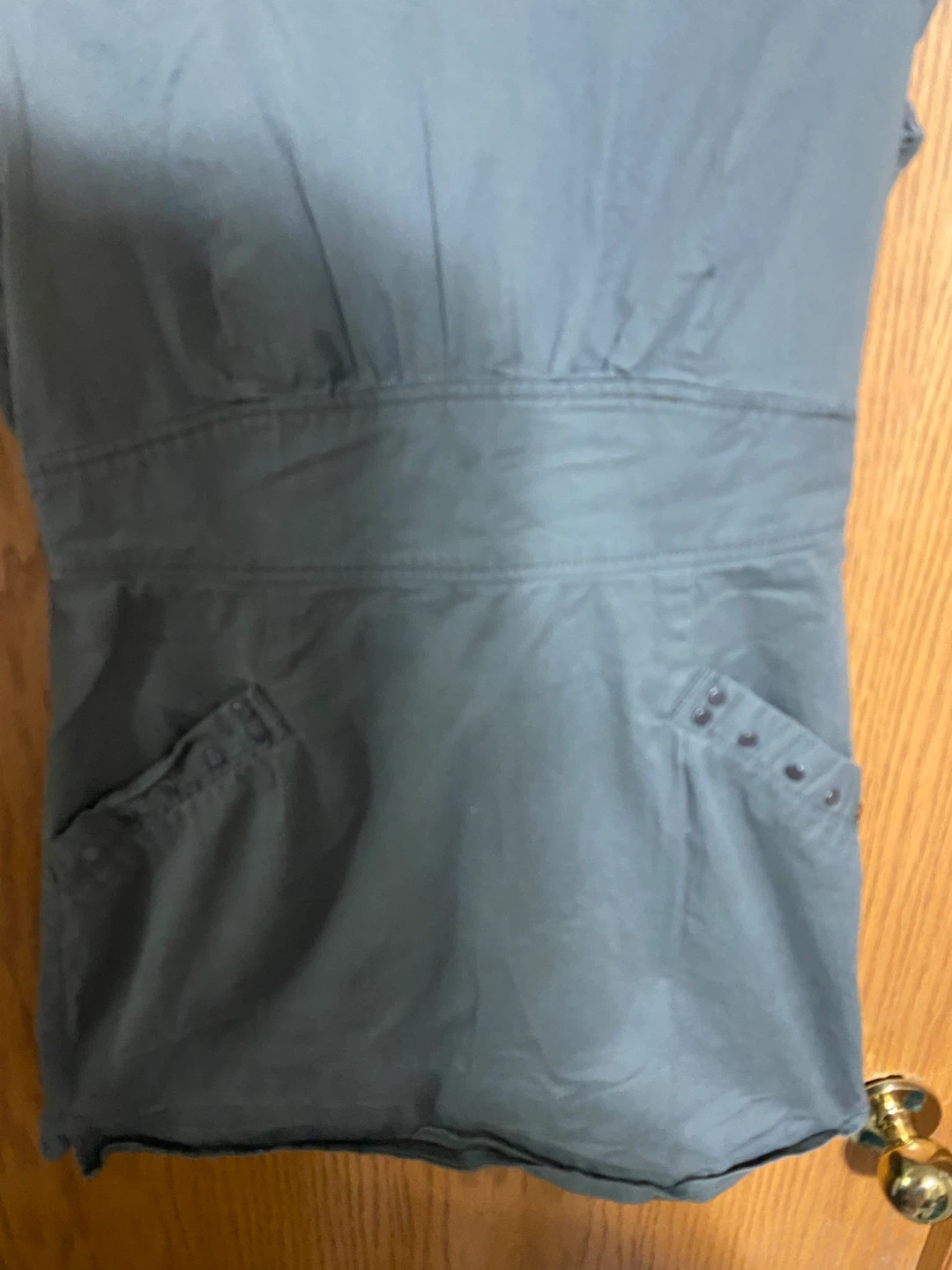 Dark Green Cap Sleeve Utility Dress - photo 3