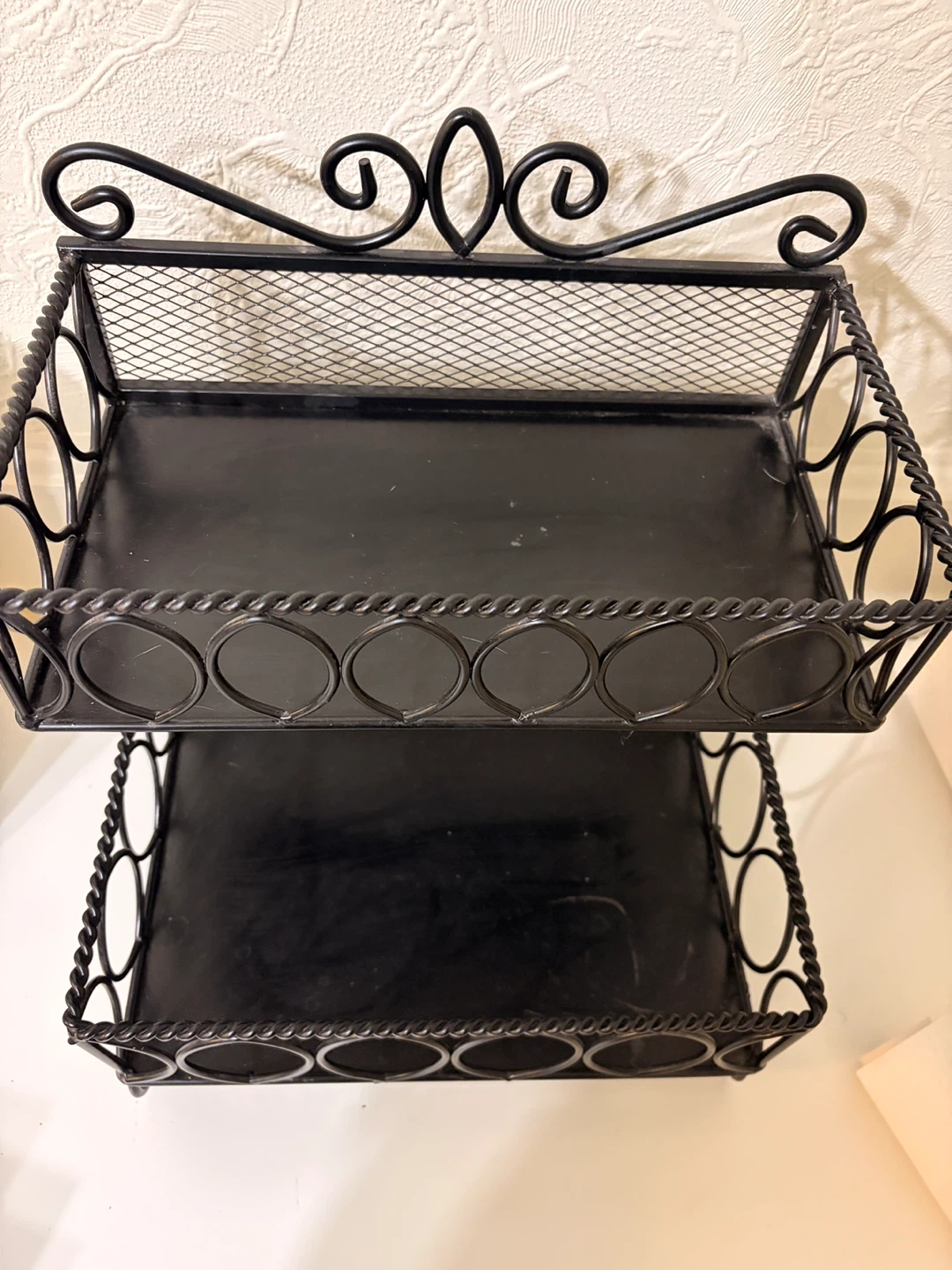 Black 2-Tier Wire Storage Shelf - photo 3