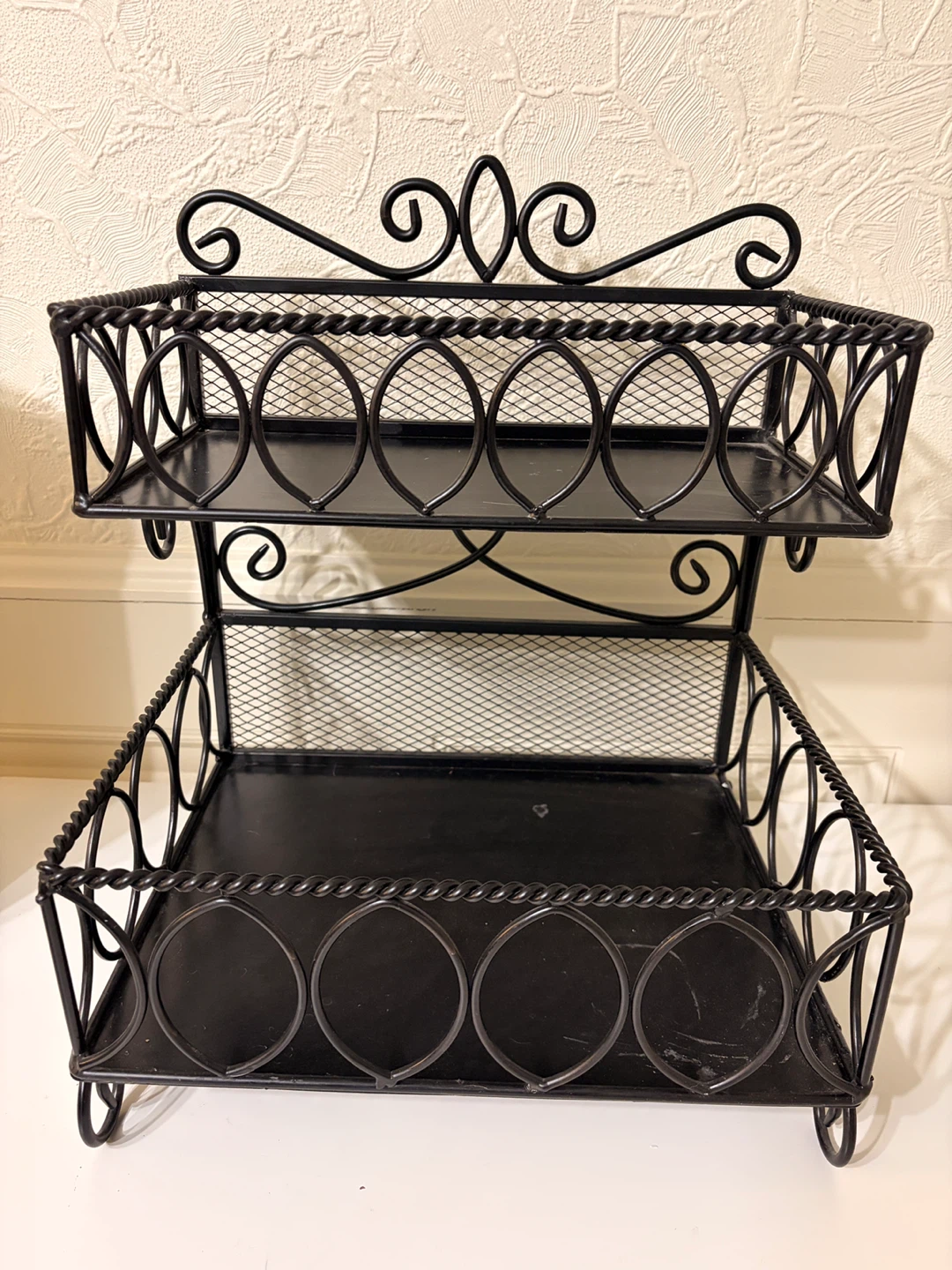 Black 2-Tier Wire Storage Shelf - photo 2