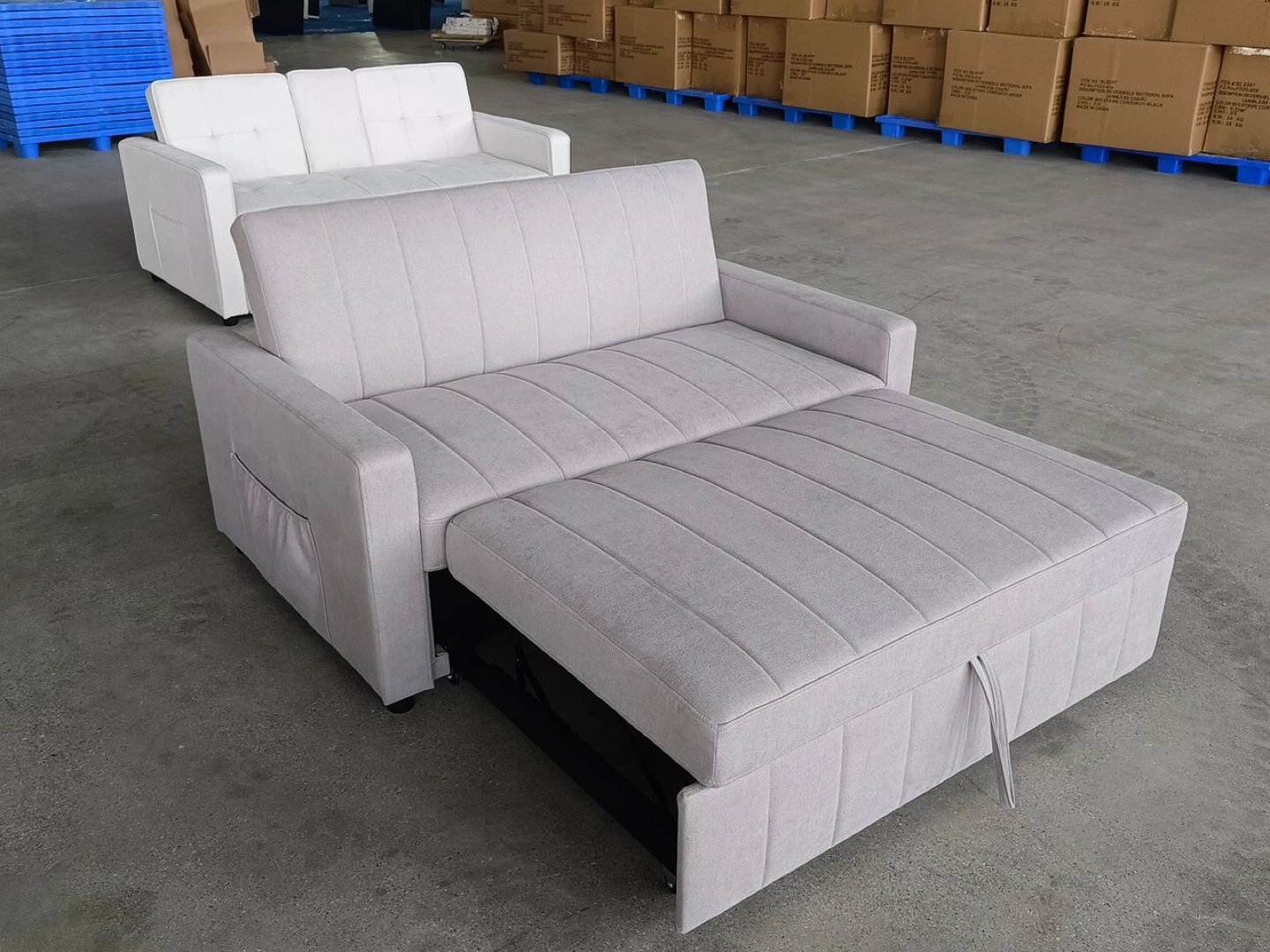 Grey Convertible loveseat bed