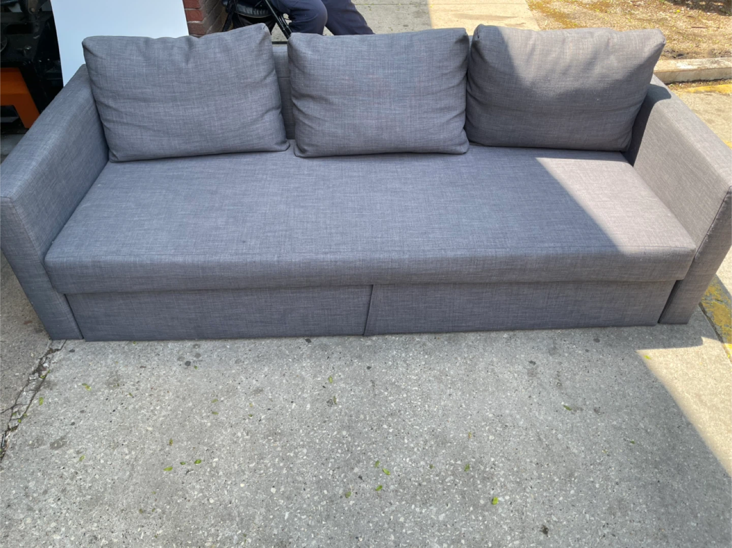Grey Sofa Bed with Storage - photo 4
