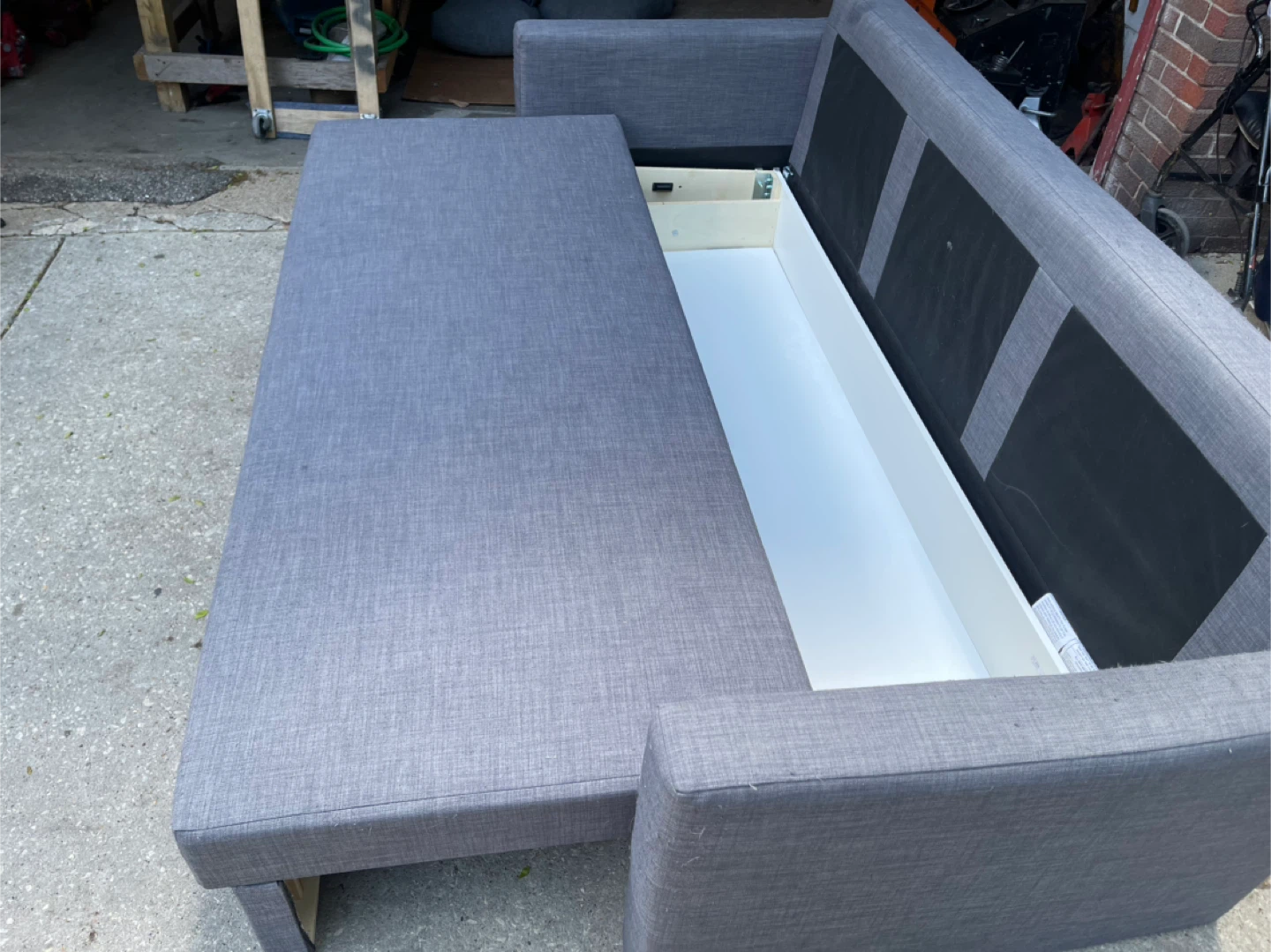 Grey Sofa Bed with Storage - photo 2