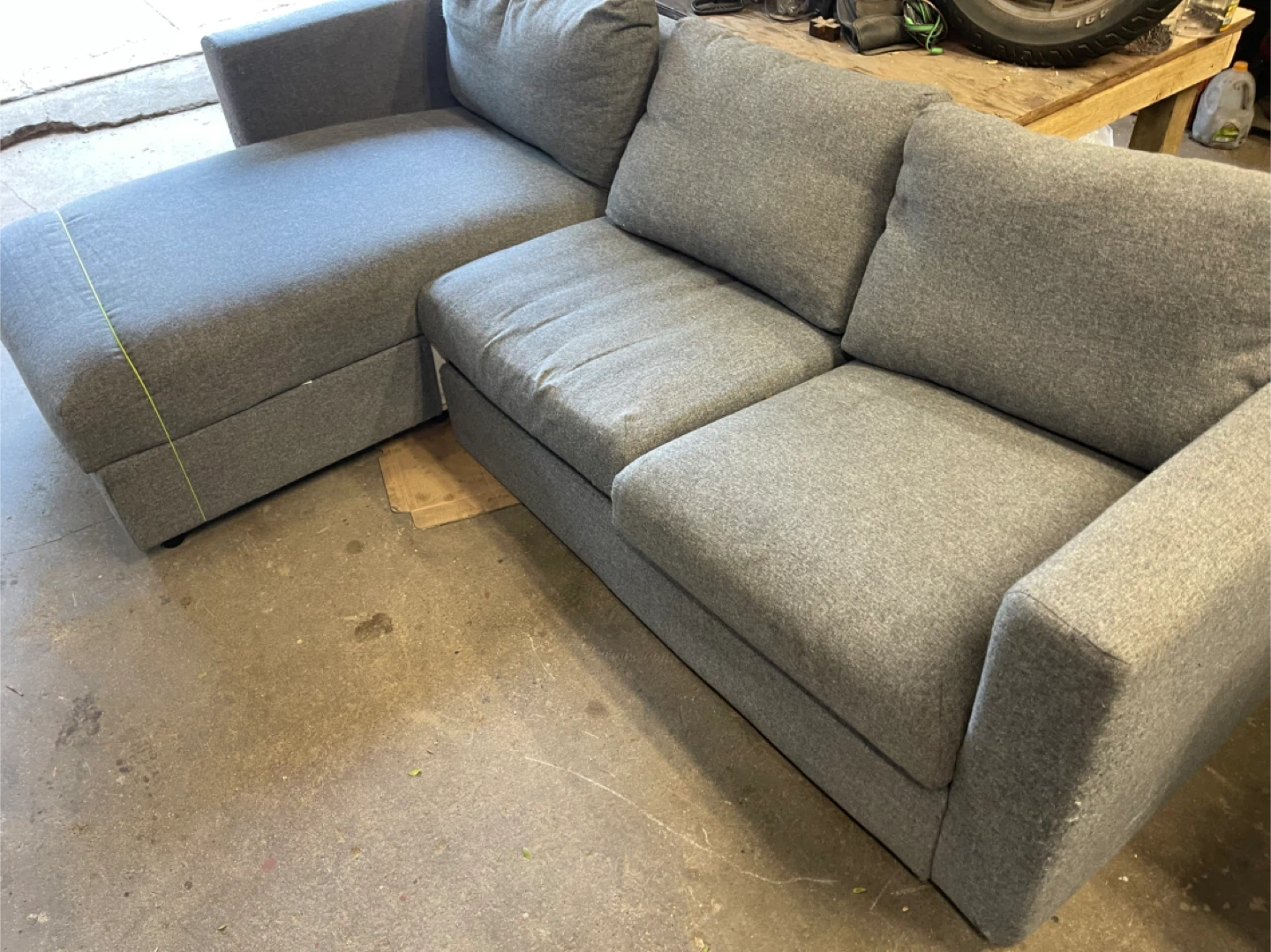 Grey Sectional Sofa with Storage Chaise