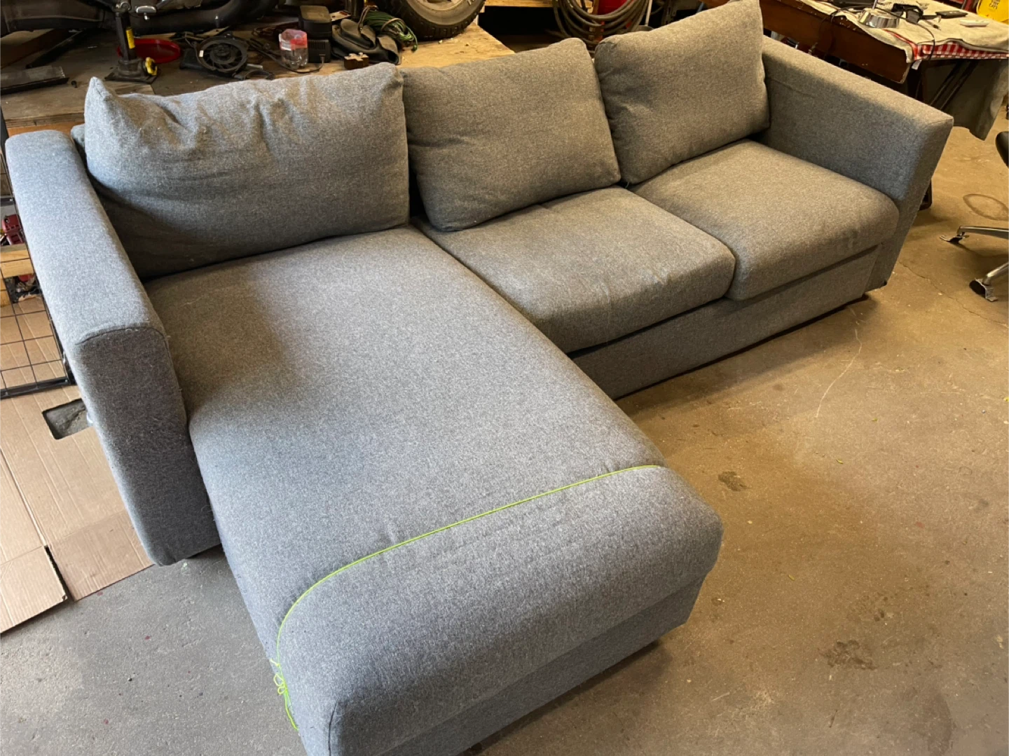 Grey Sectional Sofa with Storage Chaise - photo 2