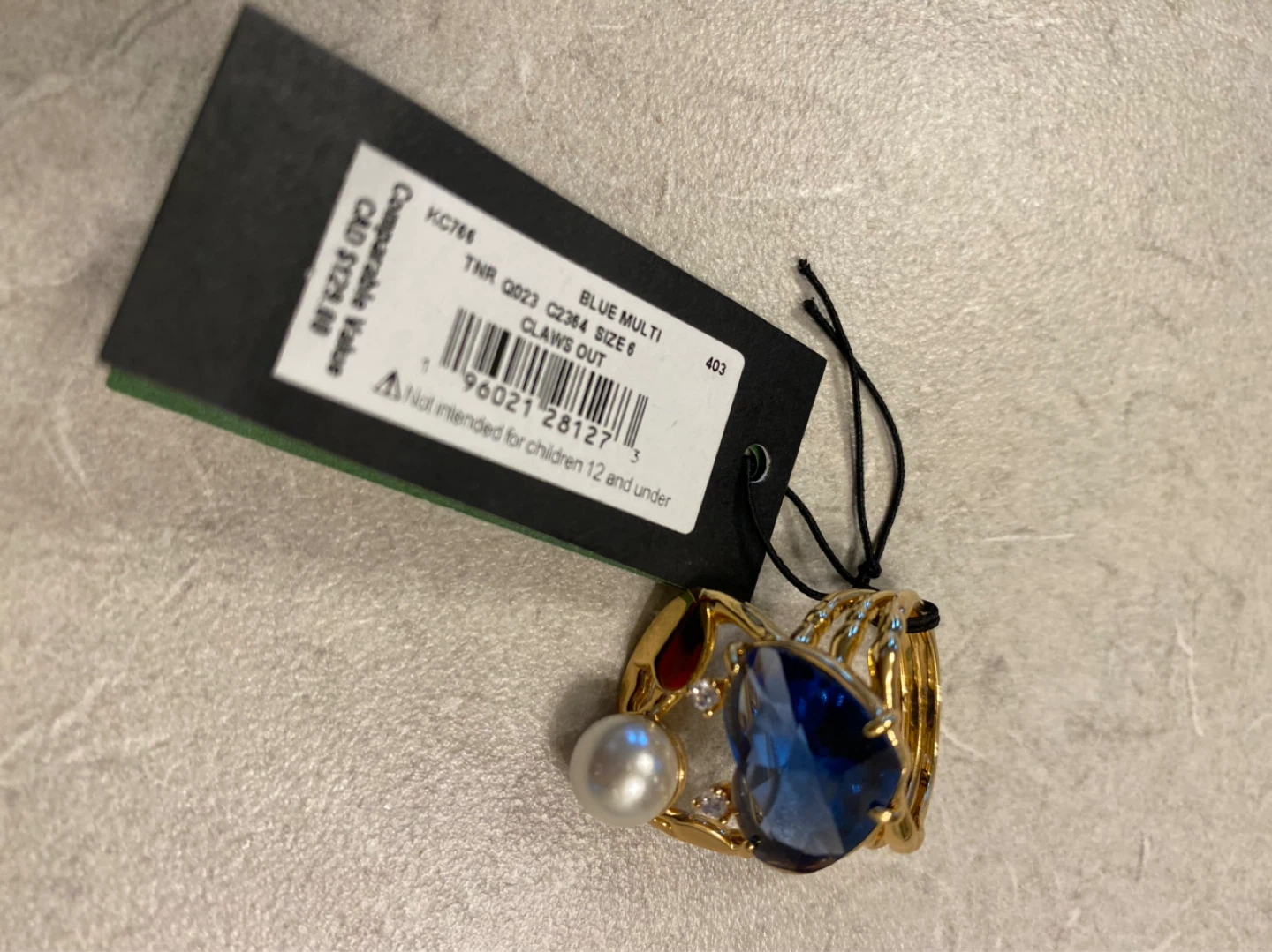 Kate Spade "Claws Out" Ring - Blue Multi, Size 8 - photo 2