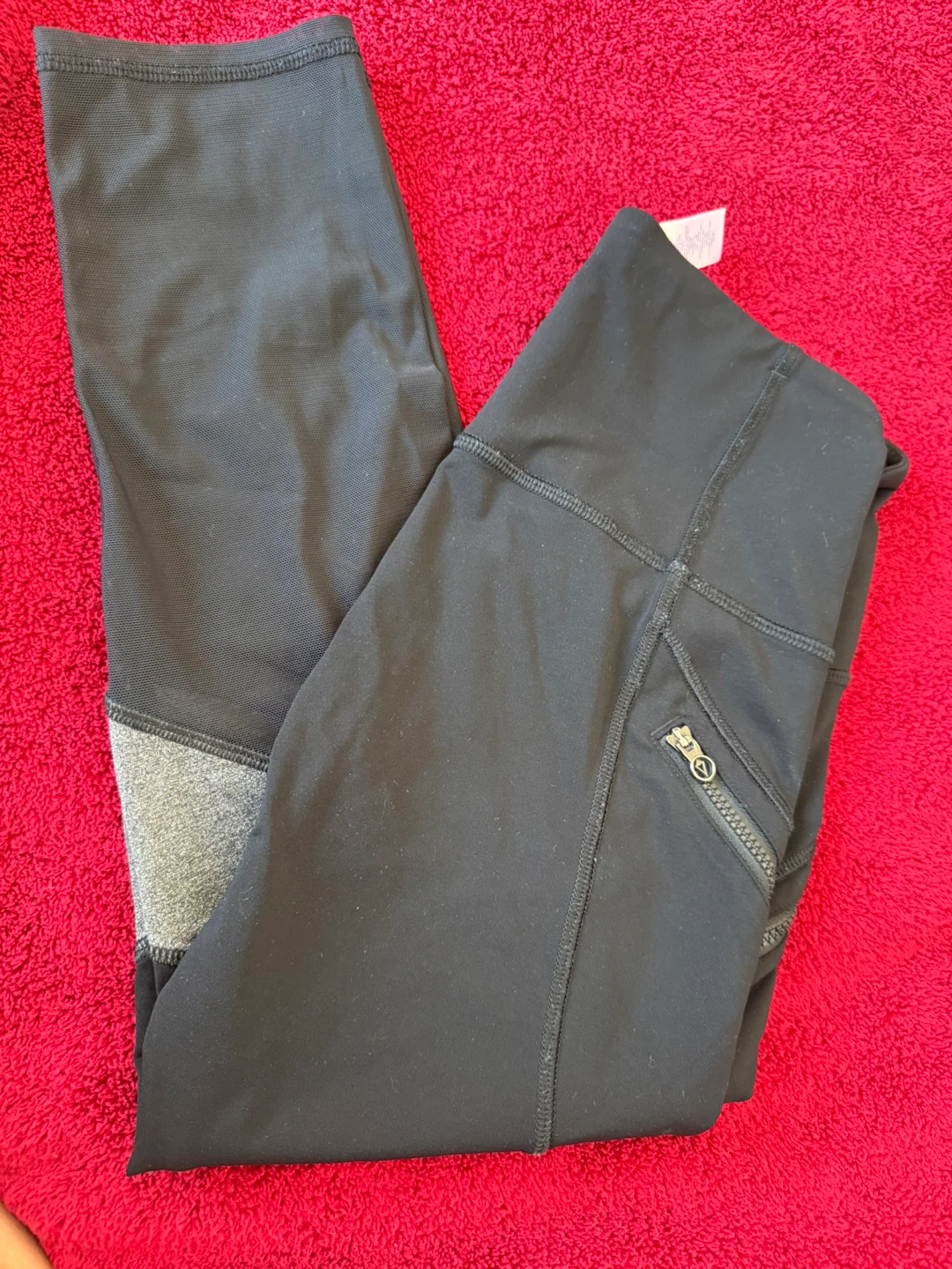 Ivivva Athleisure Leggings Black Grey Mesh Panels