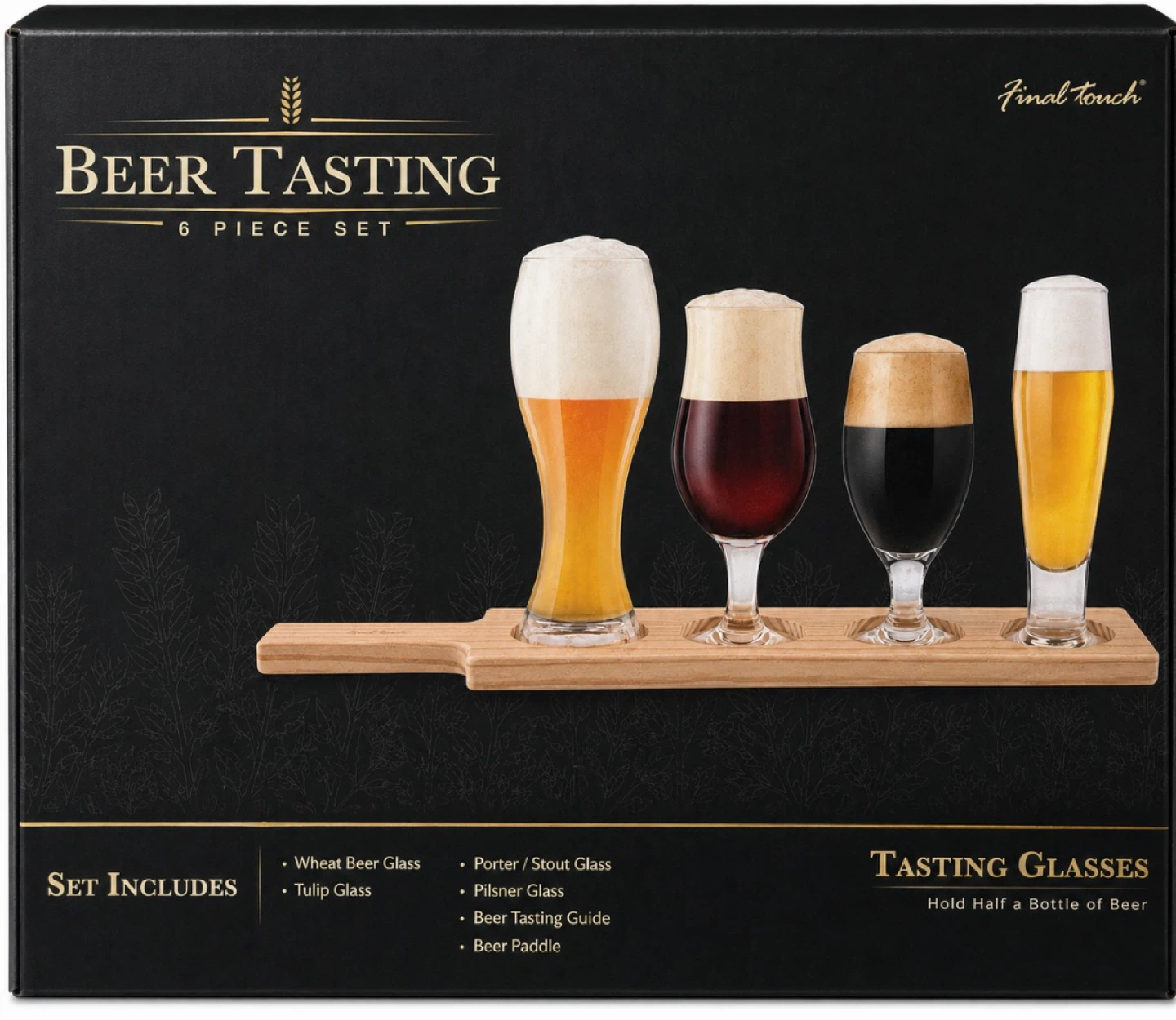 BEER  Tasting 6 Piece Set with Paddle