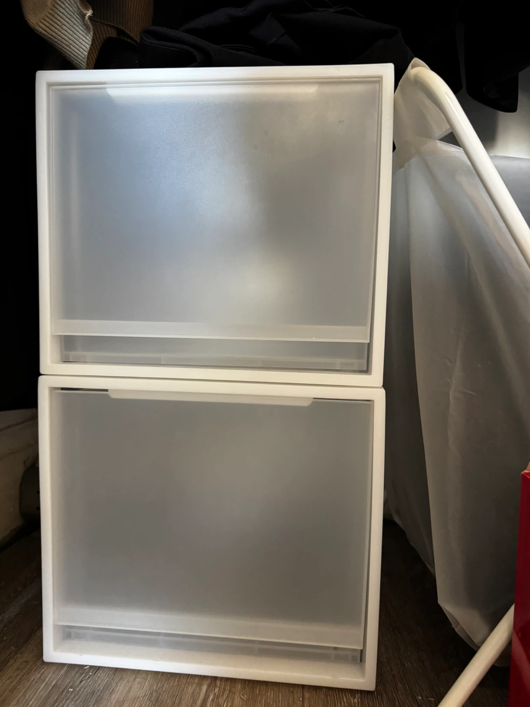 MUJI Set of 2 Stackable Plastic Storage Drawers