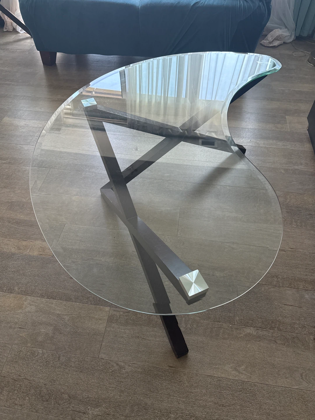 Glass Kidney Bean Coffee Table