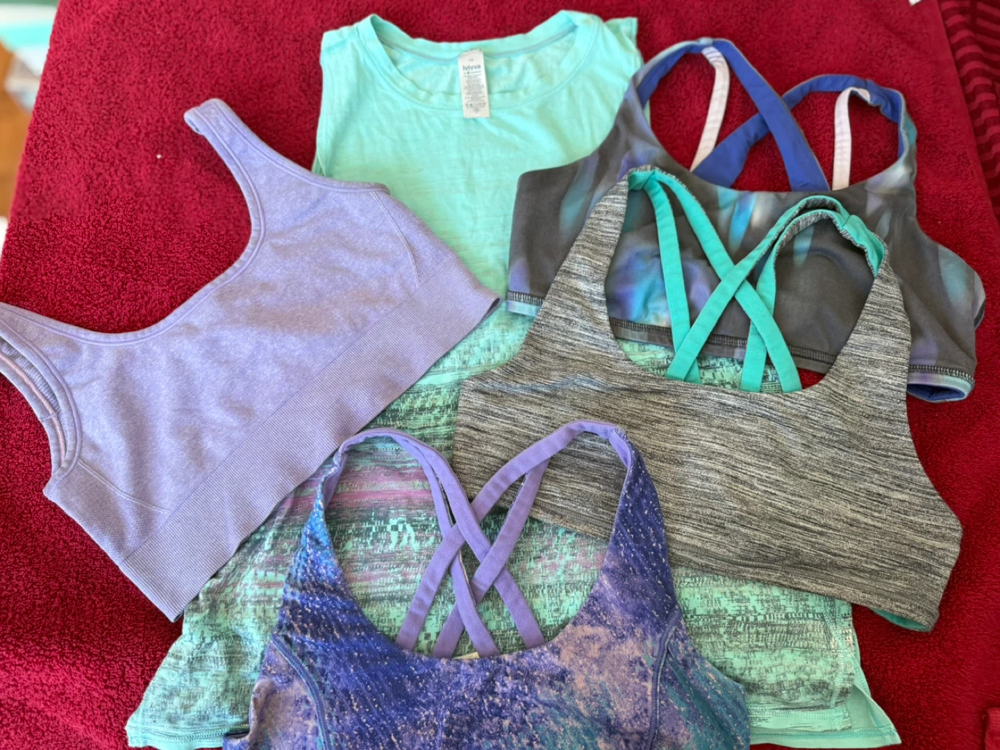 Bundle of 5 girls Athletic Tops & Sports Bras