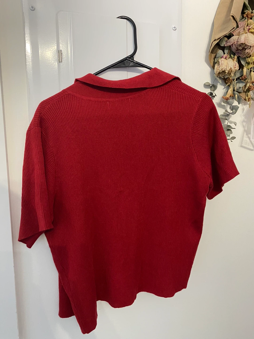 RIRICO & CO Red Knit Short Sleeve Collared Shirt Size 2 - photo 3