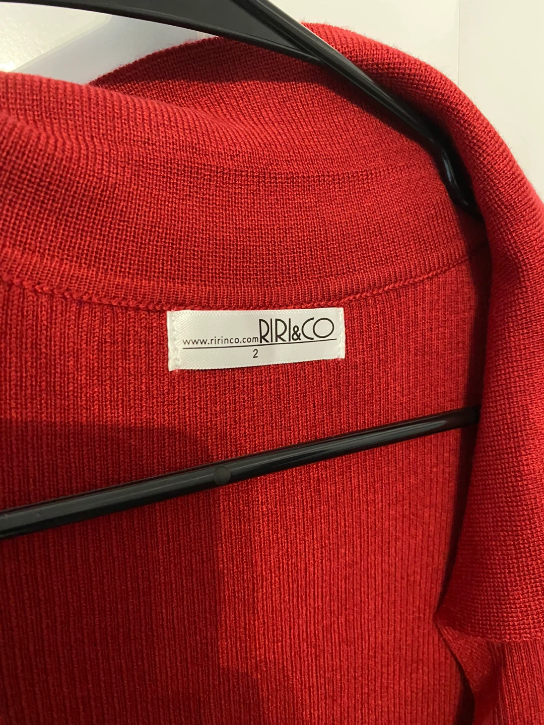 RIRICO & CO Red Knit Short Sleeve Collared Shirt Size 2 - photo 2