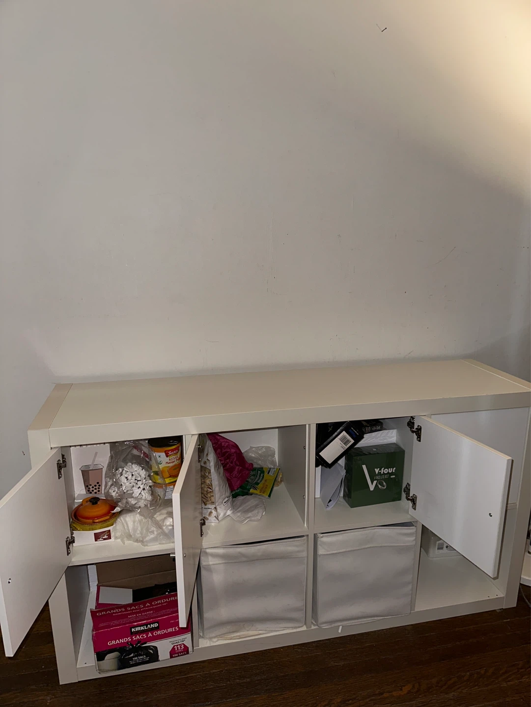 White 8-Cube Storage Unit with Doors and Bins - photo 2