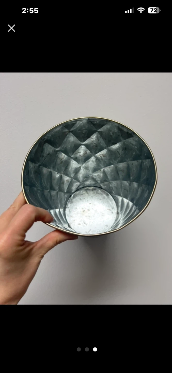 Gold Diamond Pattern Metal Bin - photo 3