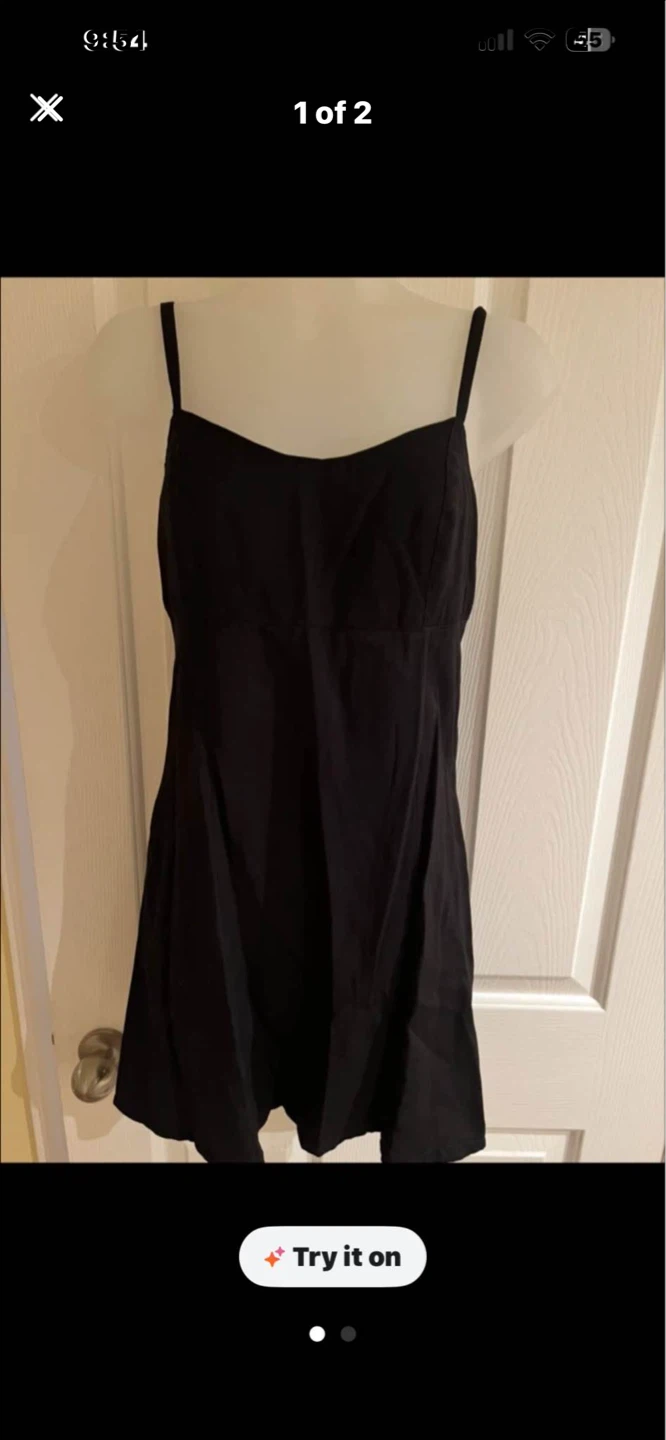 Black Mini Dress with Tie Back