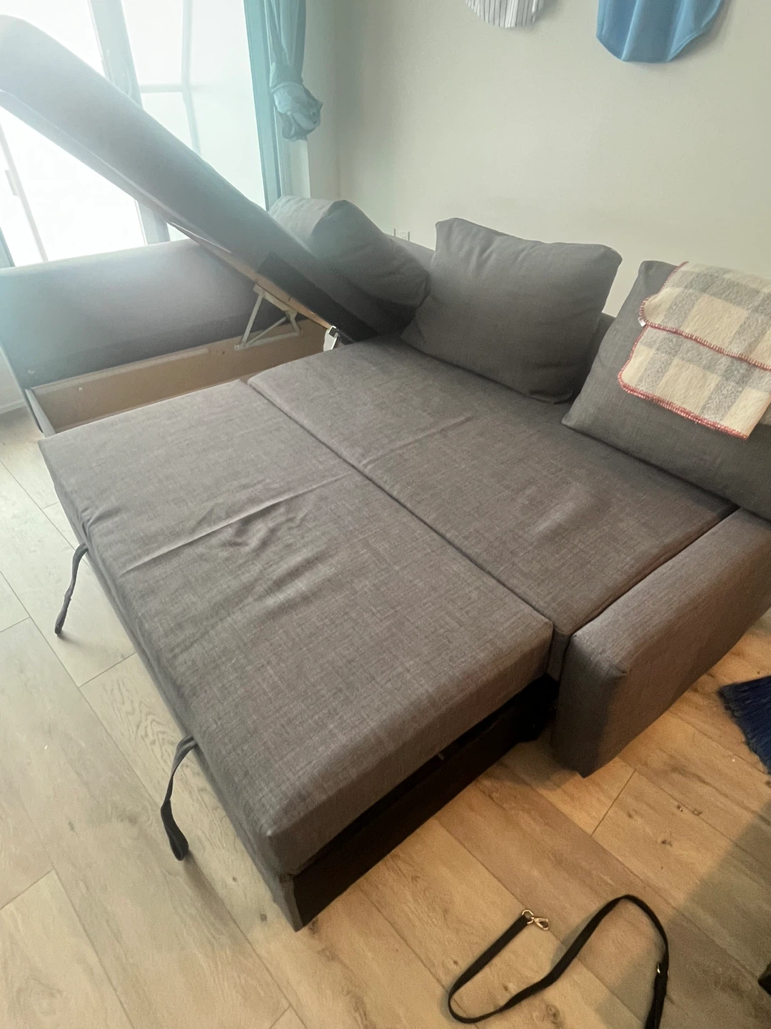 Grey Sectional Sofa Bed with Storage - photo 4