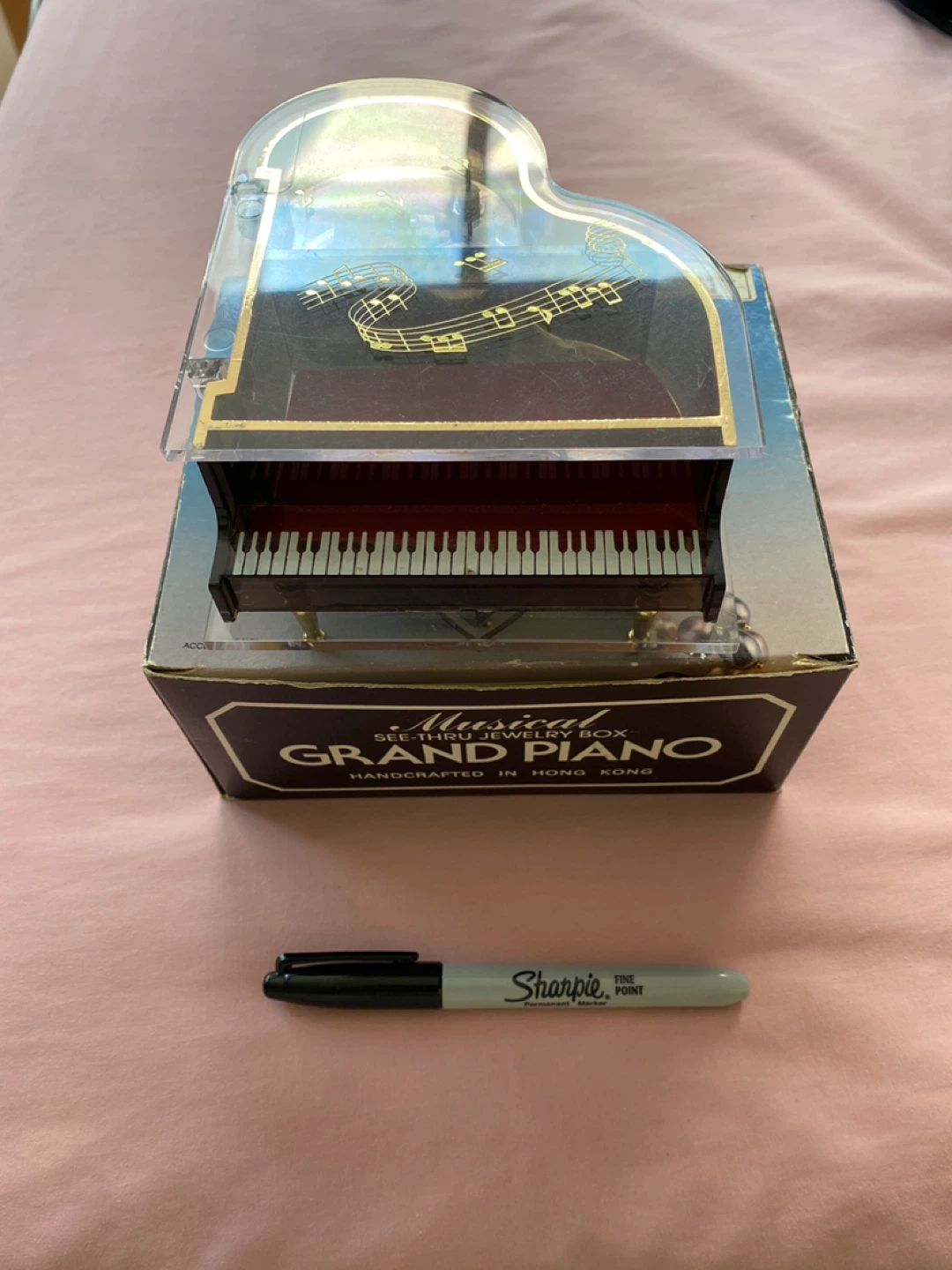 Musical Grand Piano See-Thru Jewelry Box