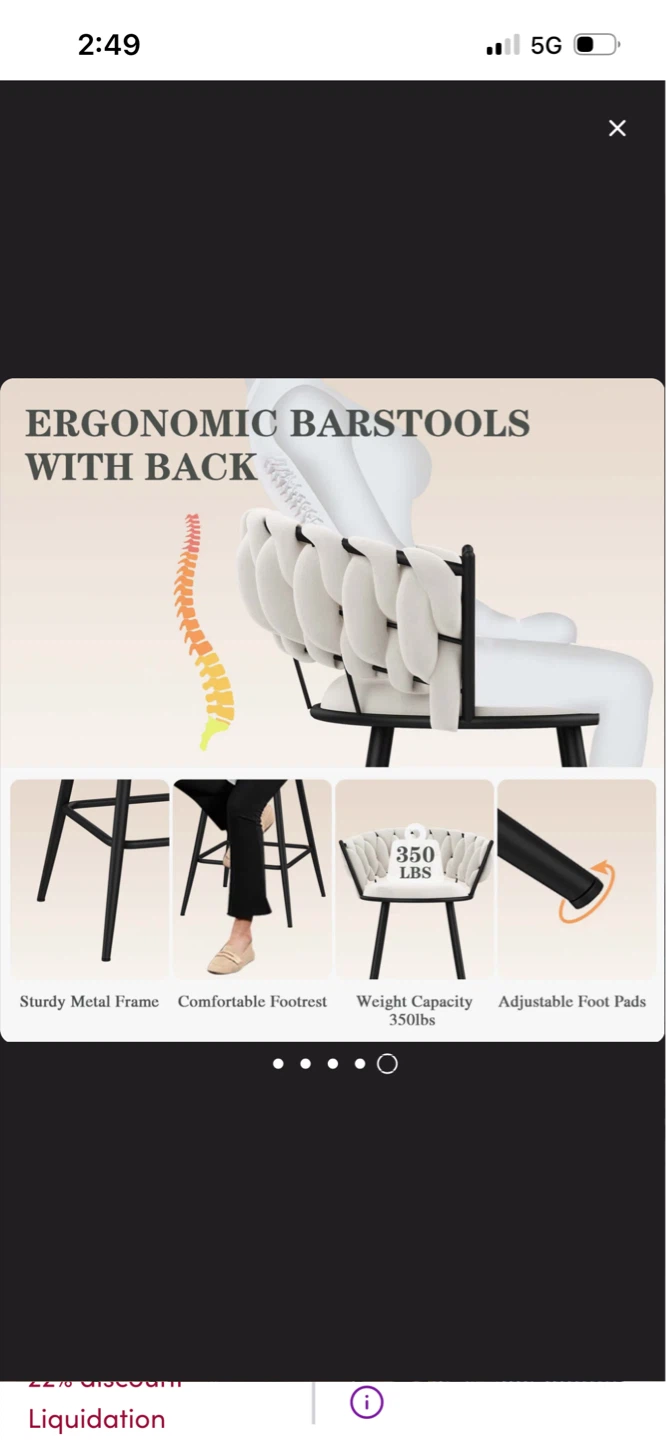 New Padded counter stool with metal frame (Set of 4) $50Each - photo 5