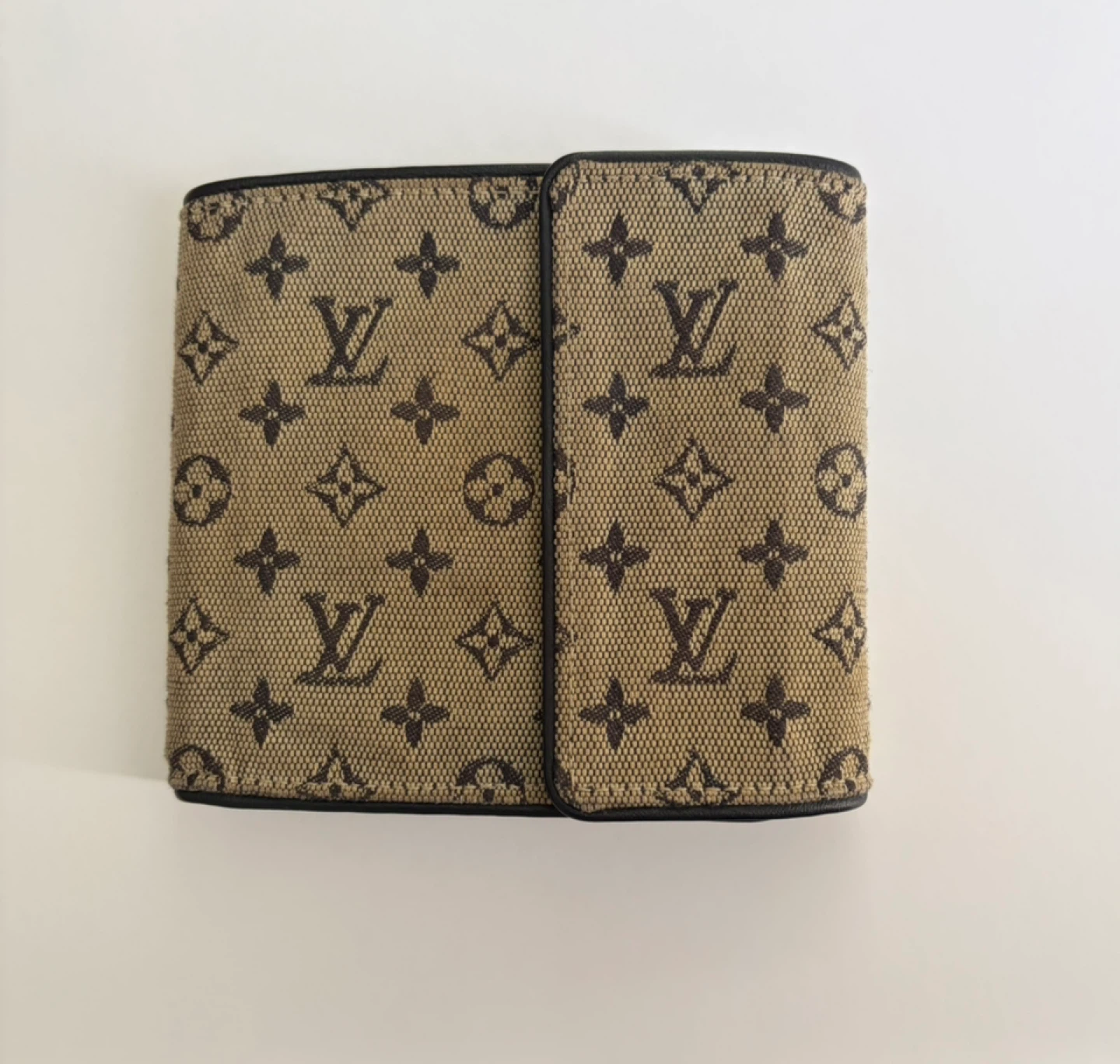 Louis Vuitton Mini Lin Canvas compact trifold wallet