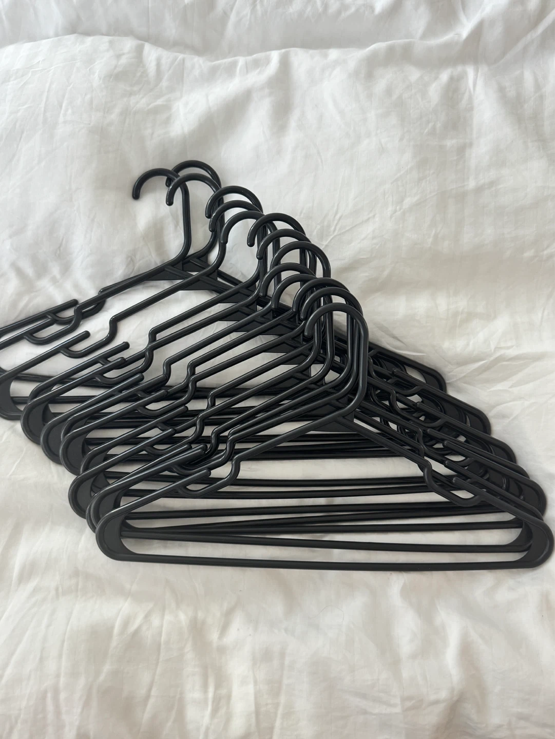 Set of 14 Black Plastic Hangers