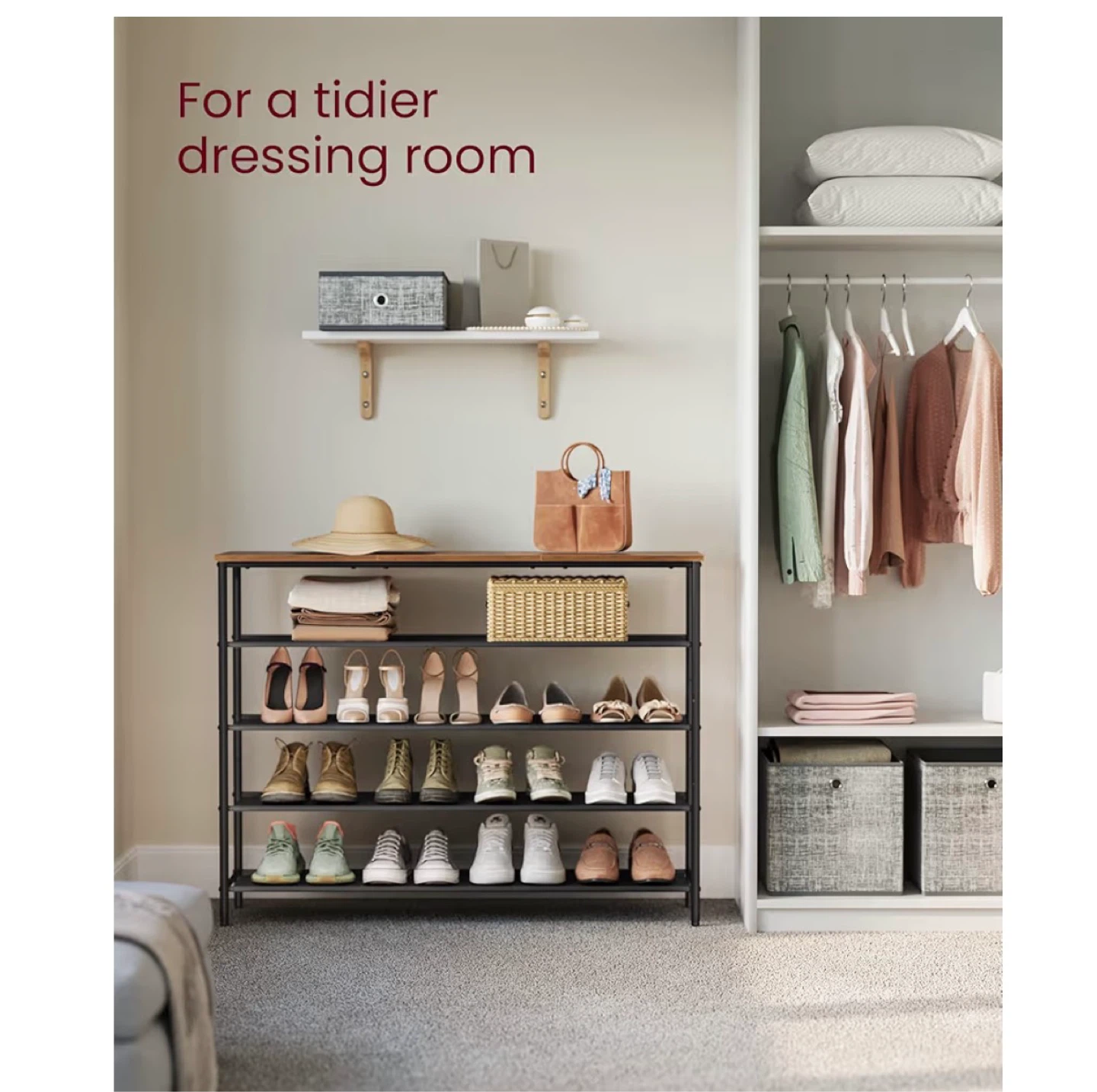 Industrial Style 5-Tier Shoe Rack - photo 5