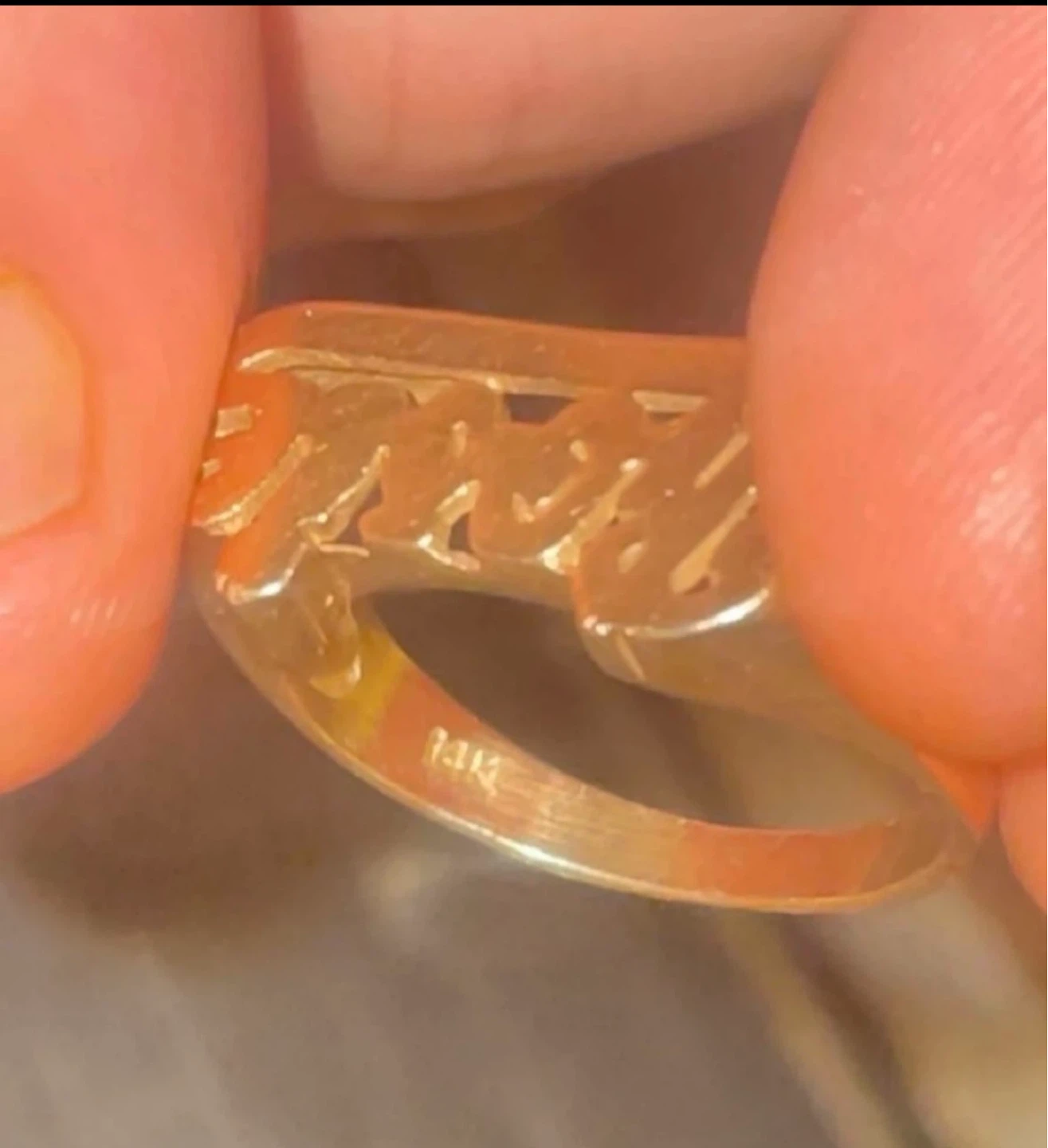 Genuine 14k solid gold name ring - photo 4