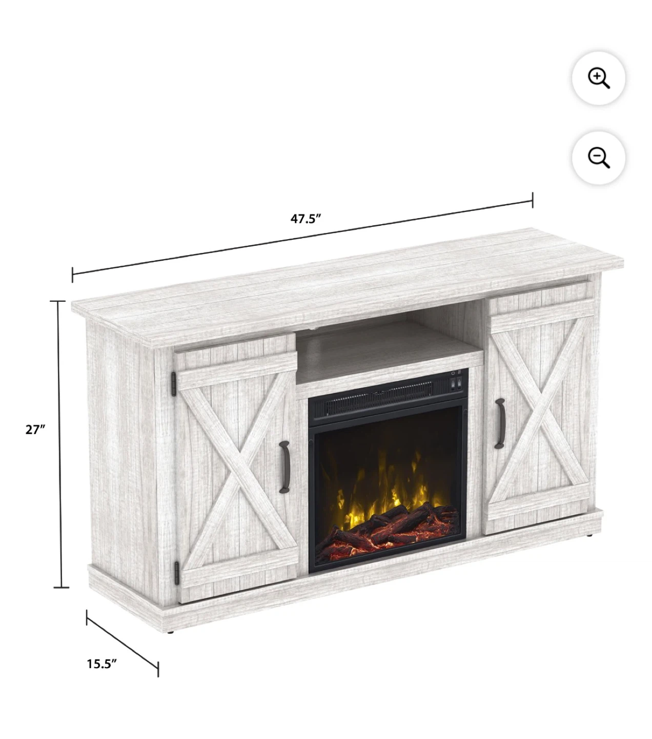 Rustic Farmhouse Style TV Stand with Electric Fireplace - photo 2