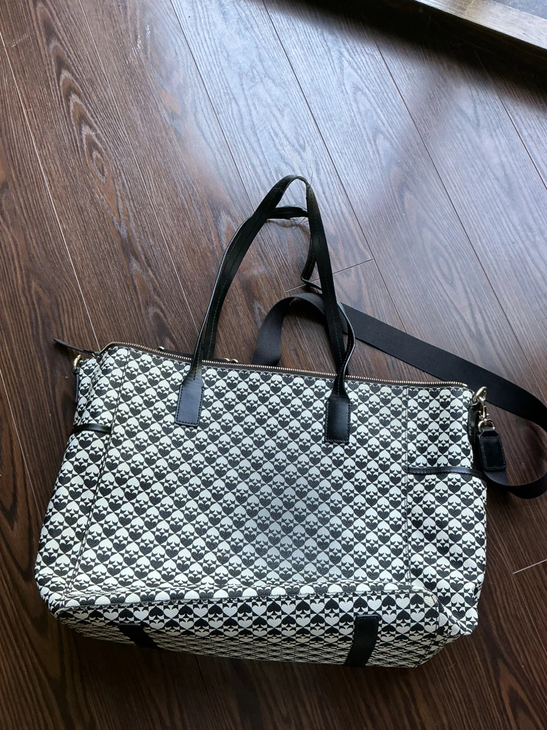 Kate Spade Black & White Spade Pattern Diaper Bag - photo 2