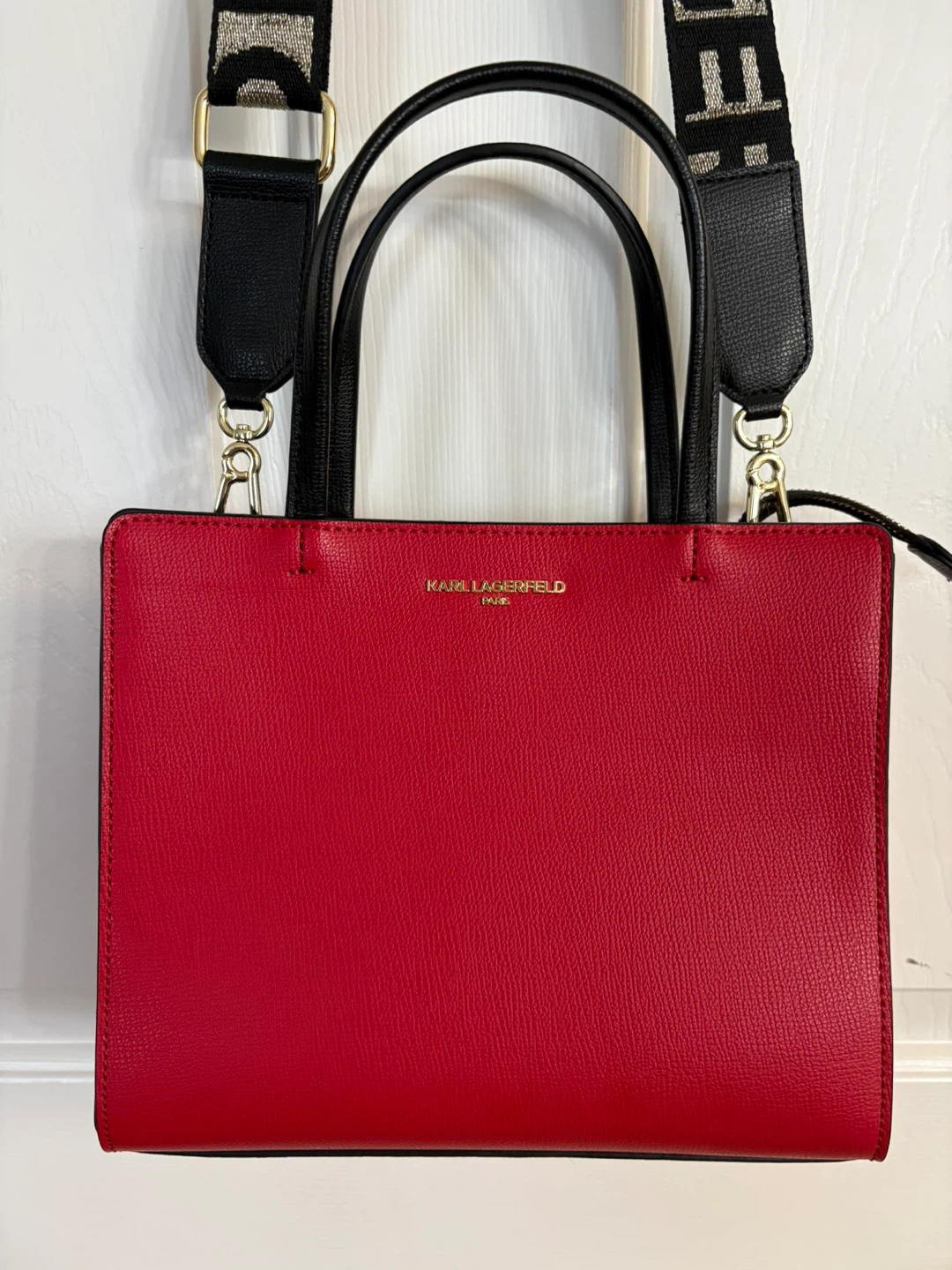 Karl Lagerfeld Paris Red Leather Top Handle Bag - photo 2