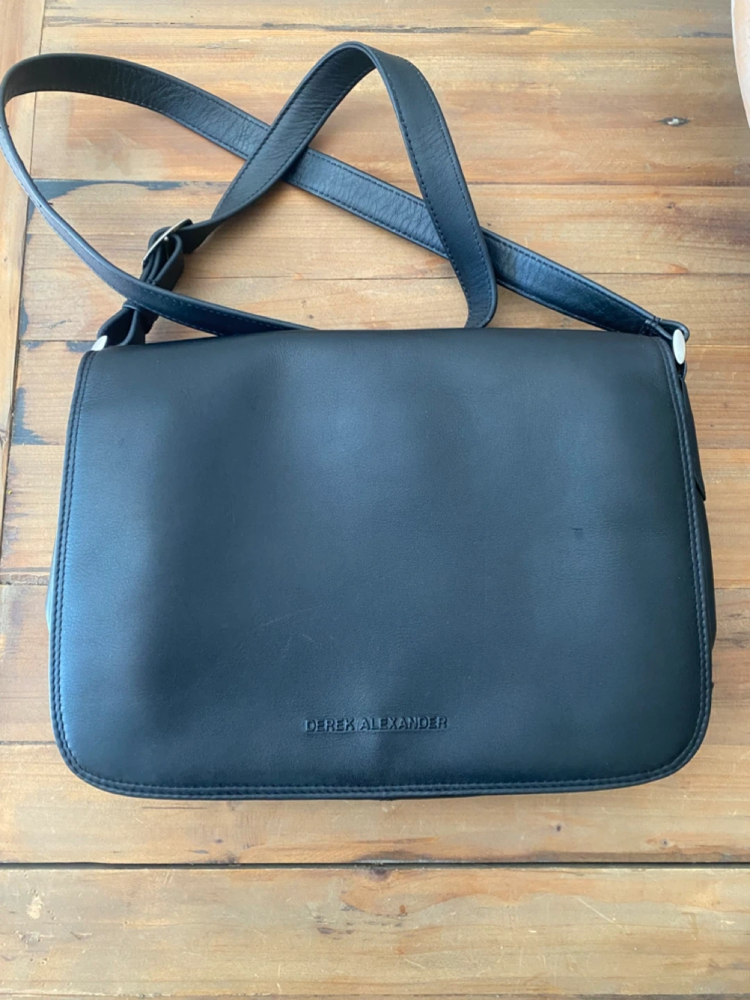 Derek Alexander Black Leather Shoulder Bag