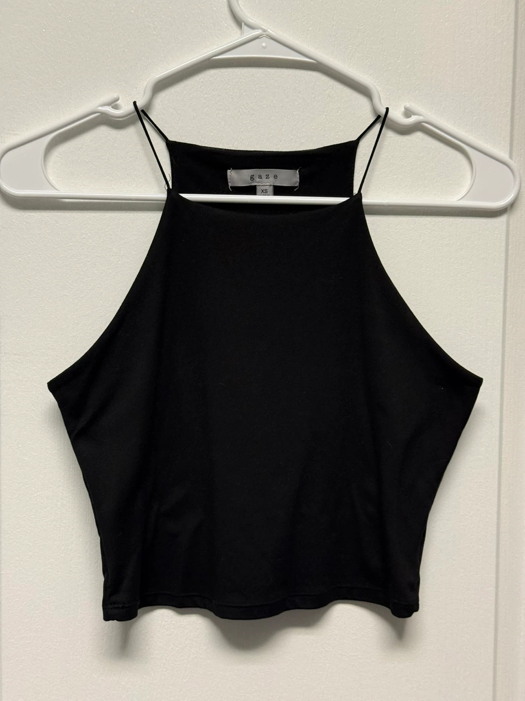 Gaze Black Cropped Tank Top XS