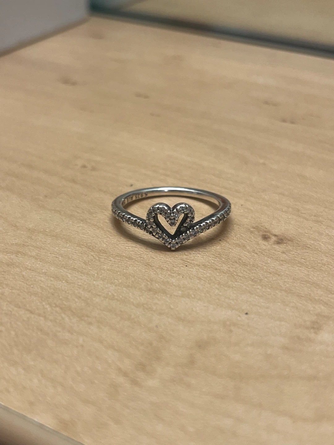 Pandora Sparkling Wishbone Heart Ring - photo 2