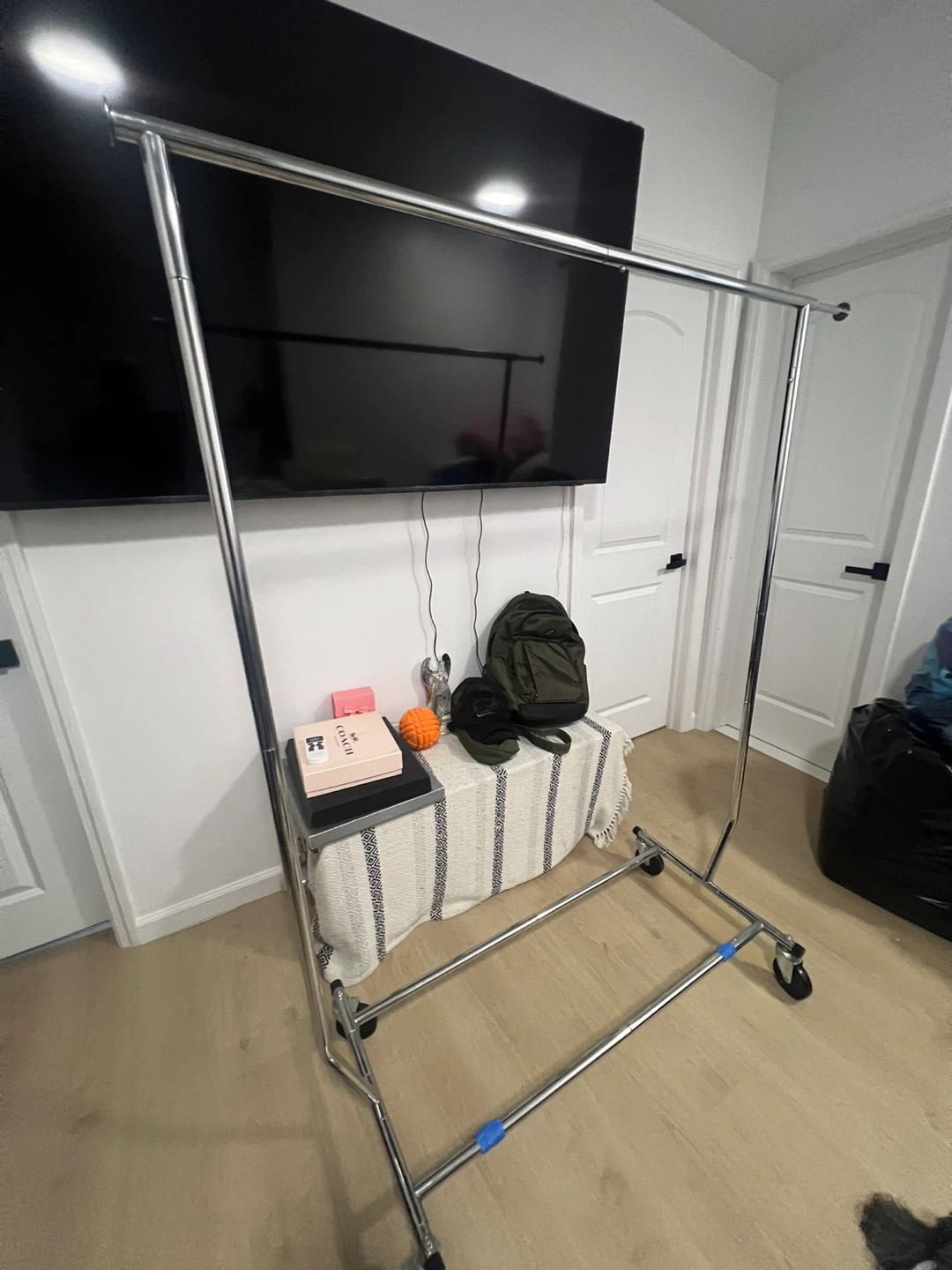 Rolling Metal Clothing Rack - photo 2